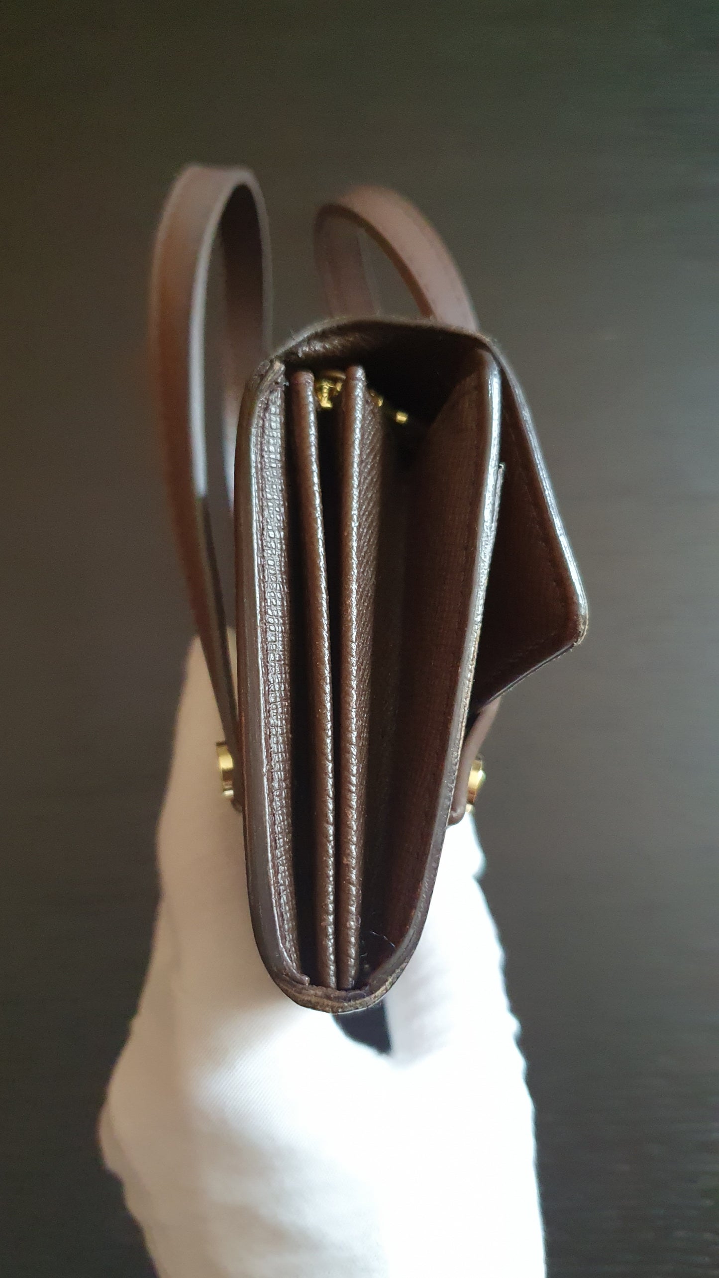 Authentic Vintage Louis Vuitton Upcycle Brown Damier Wallet with Straps