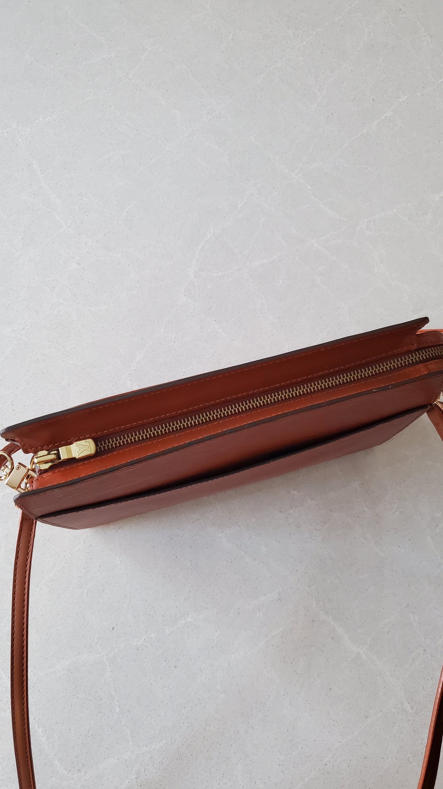 Authentic Louis Vuitton Upcycle Tan Epi Purse with Straps and Chain