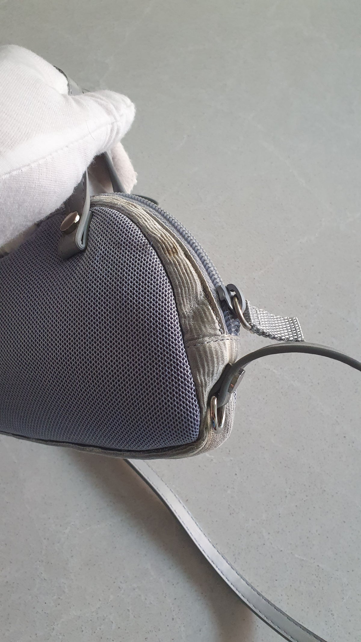 Authentic Prada Upcycle Blue Pouch with Straps