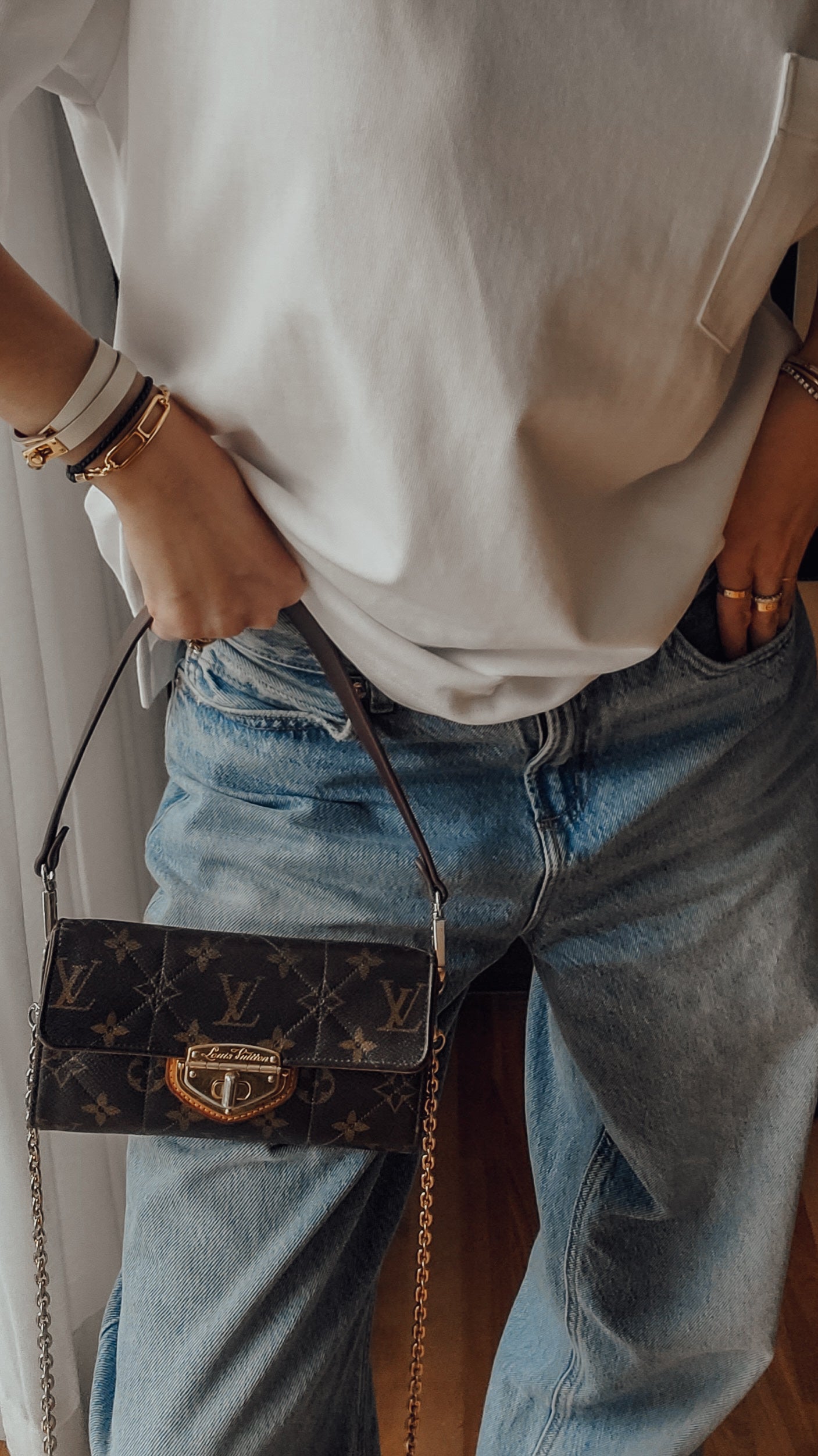 Authentic Louis Vuitton (2011) Upcycle Wallet on Chain & Strap