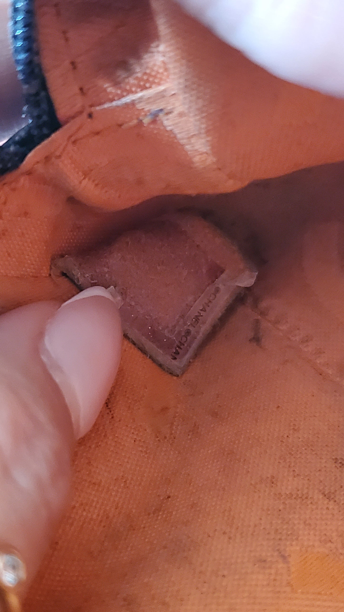 Authentic Vintage Chanel Upcycle Brown Leather Pouch on Chain