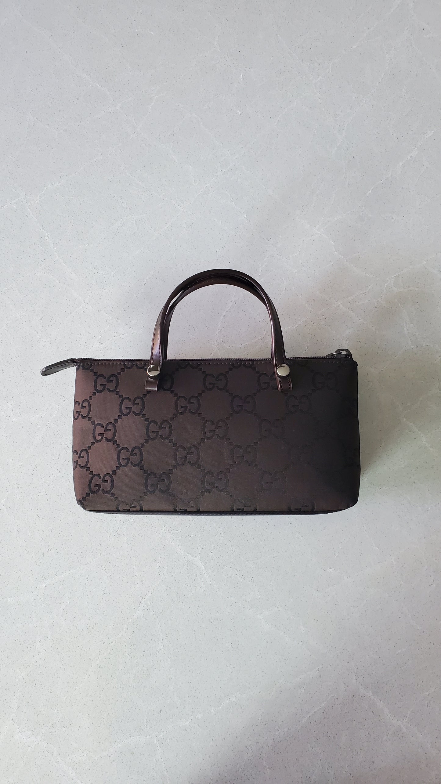 Authentic Gucci Upcycle Brown Purse with Two Handles