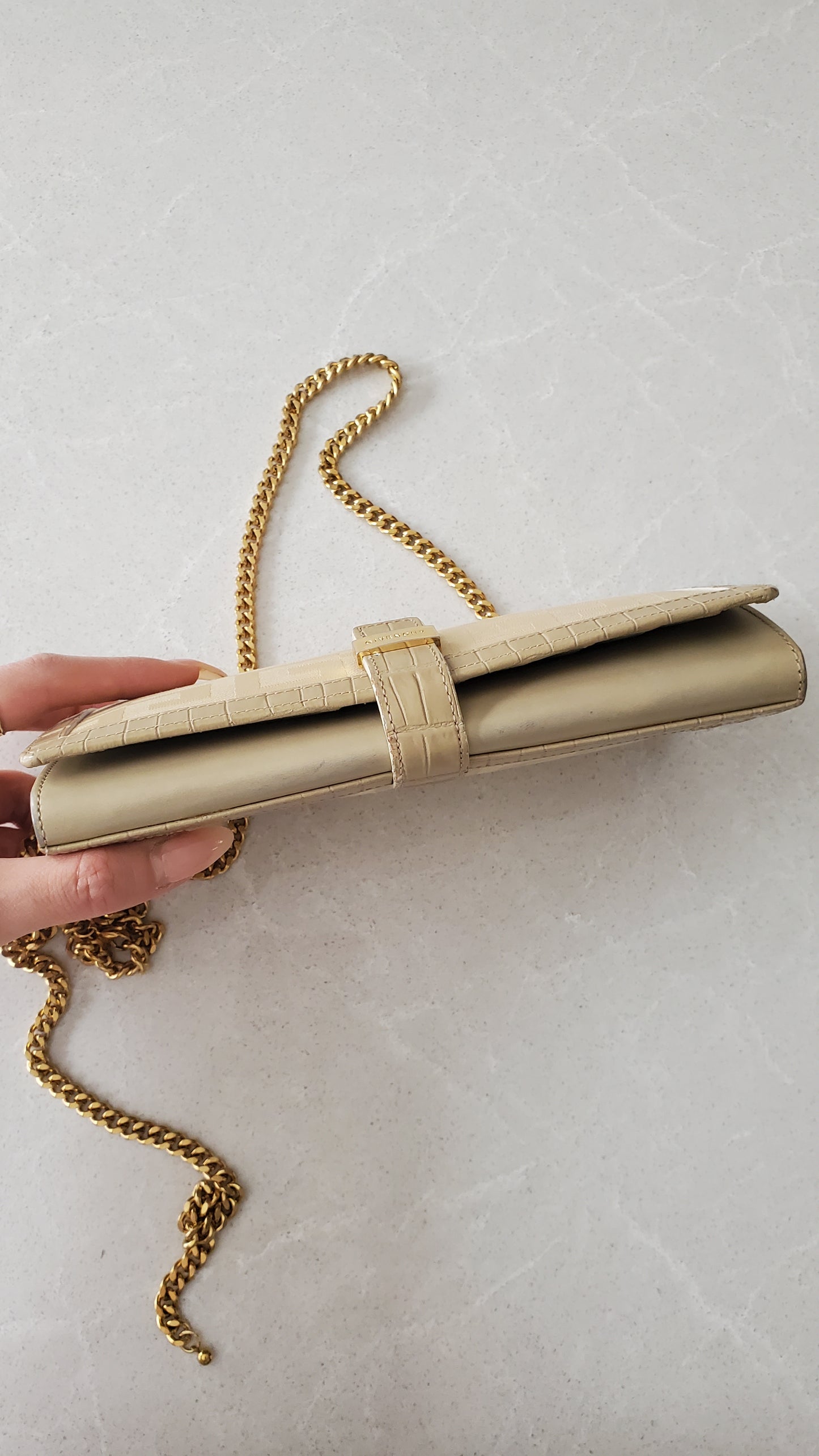 Authentic Givenchy Upcycle Long Beige Wallet on Chain