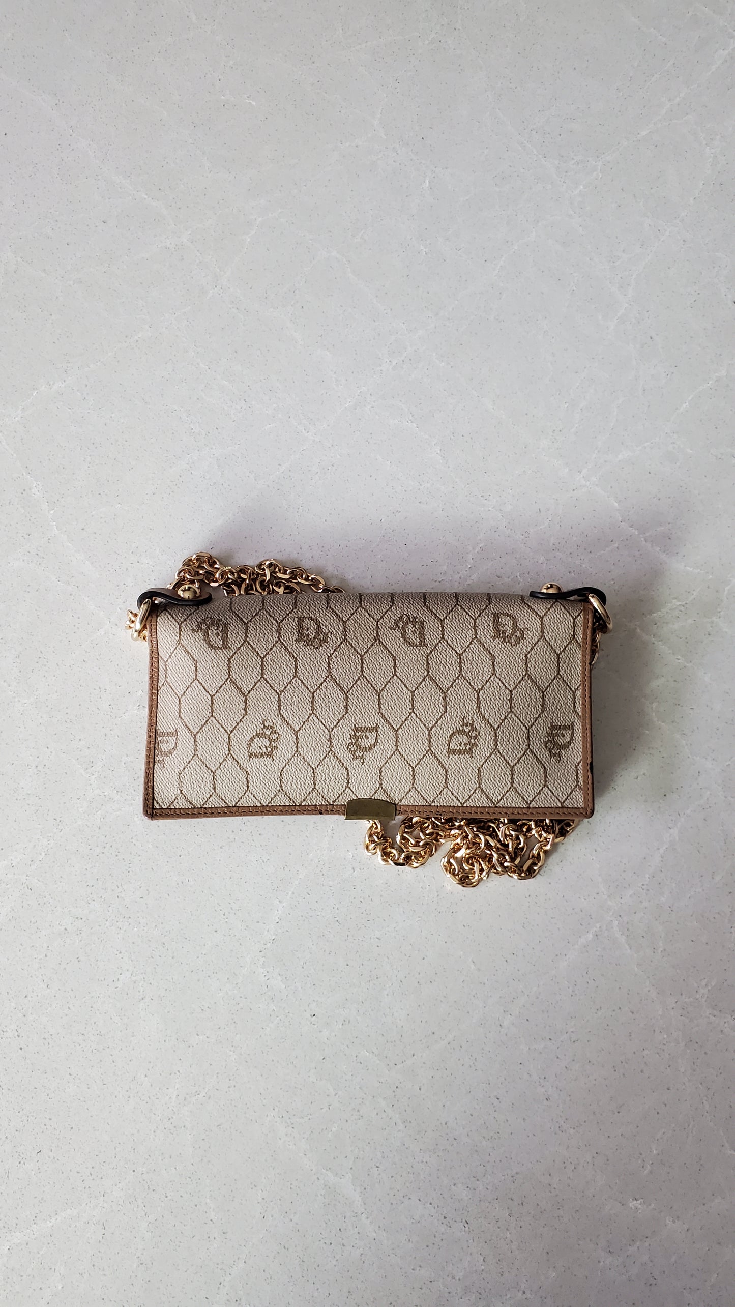 Authentic Vintage Dior Upcycle Wallet with Versatile Chain