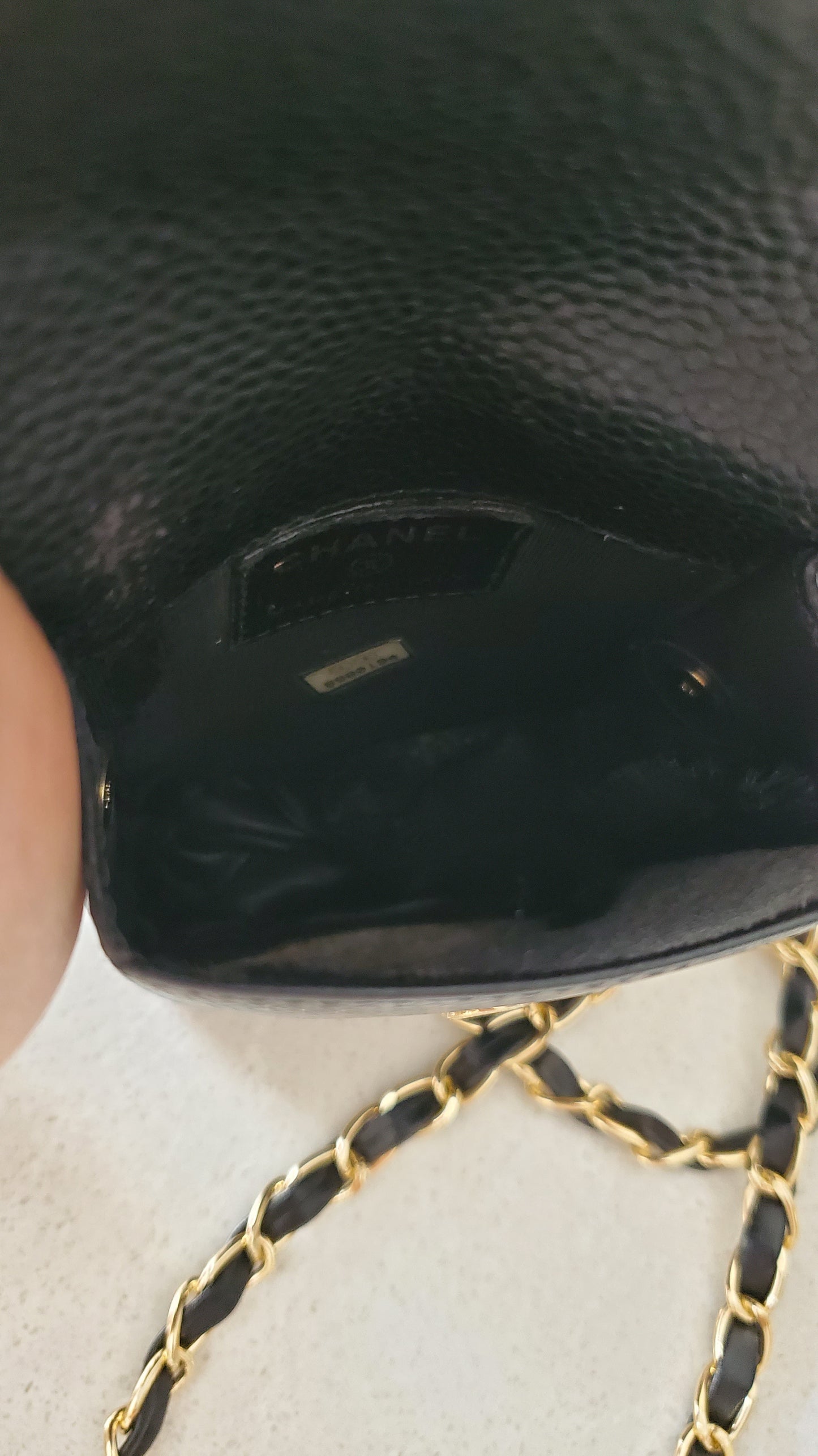 Authentic Vintage Chanel Upcycle Versatile Black Caviar Small Pouch on Chain (2 chains option)