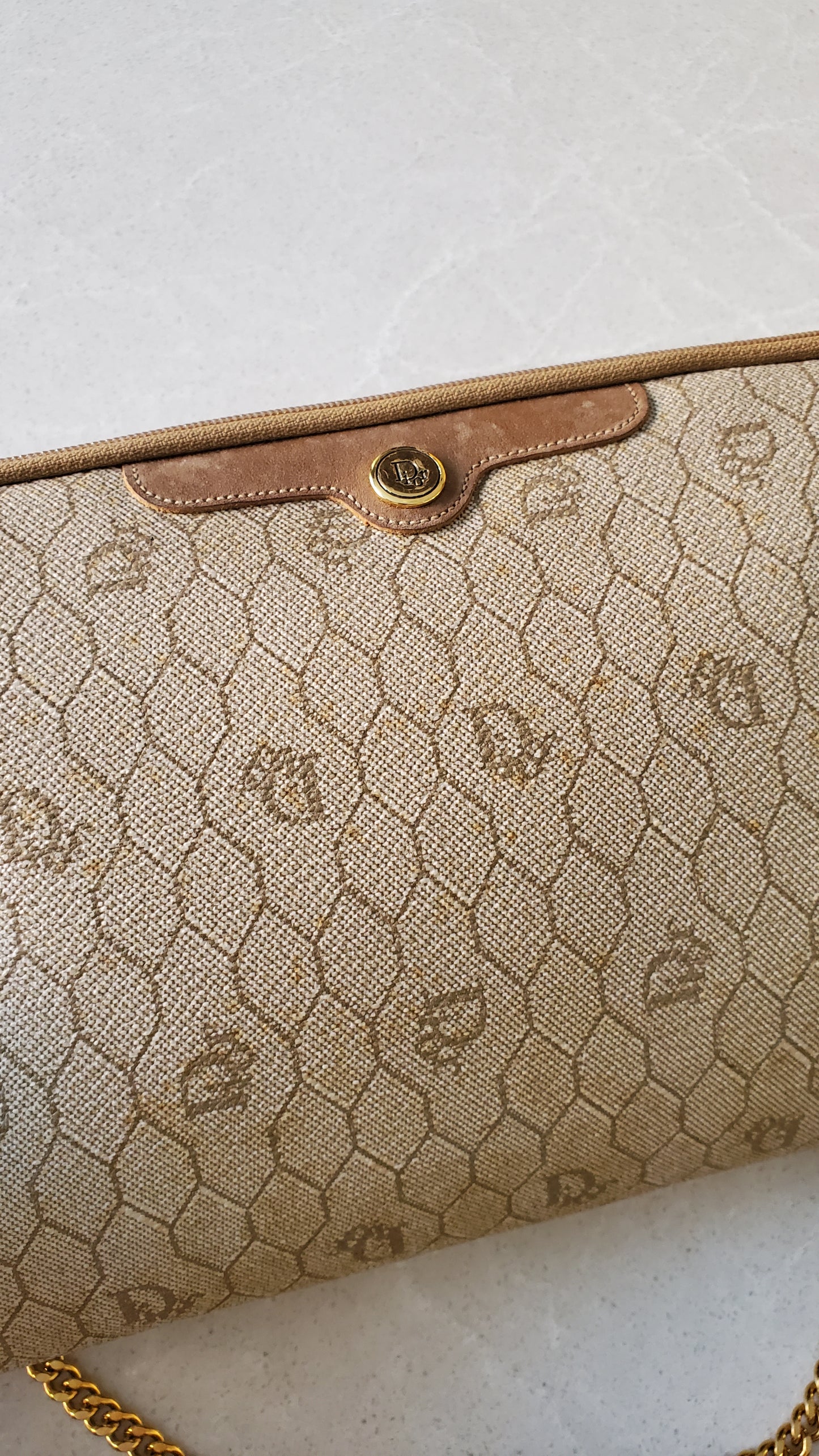 Authentic Vintage Dior Upcycle Purse with Strap & Chain