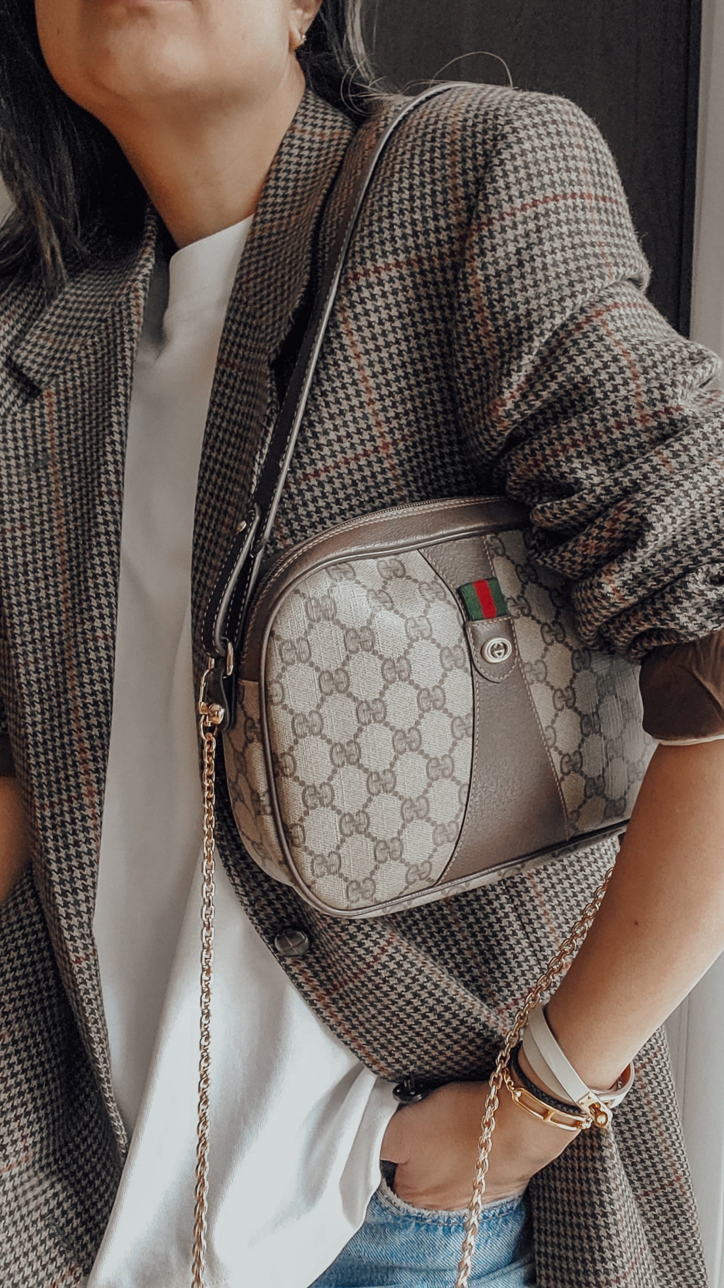 Authentic Vintage Gucci Upcycle Purse with Strap & Chain