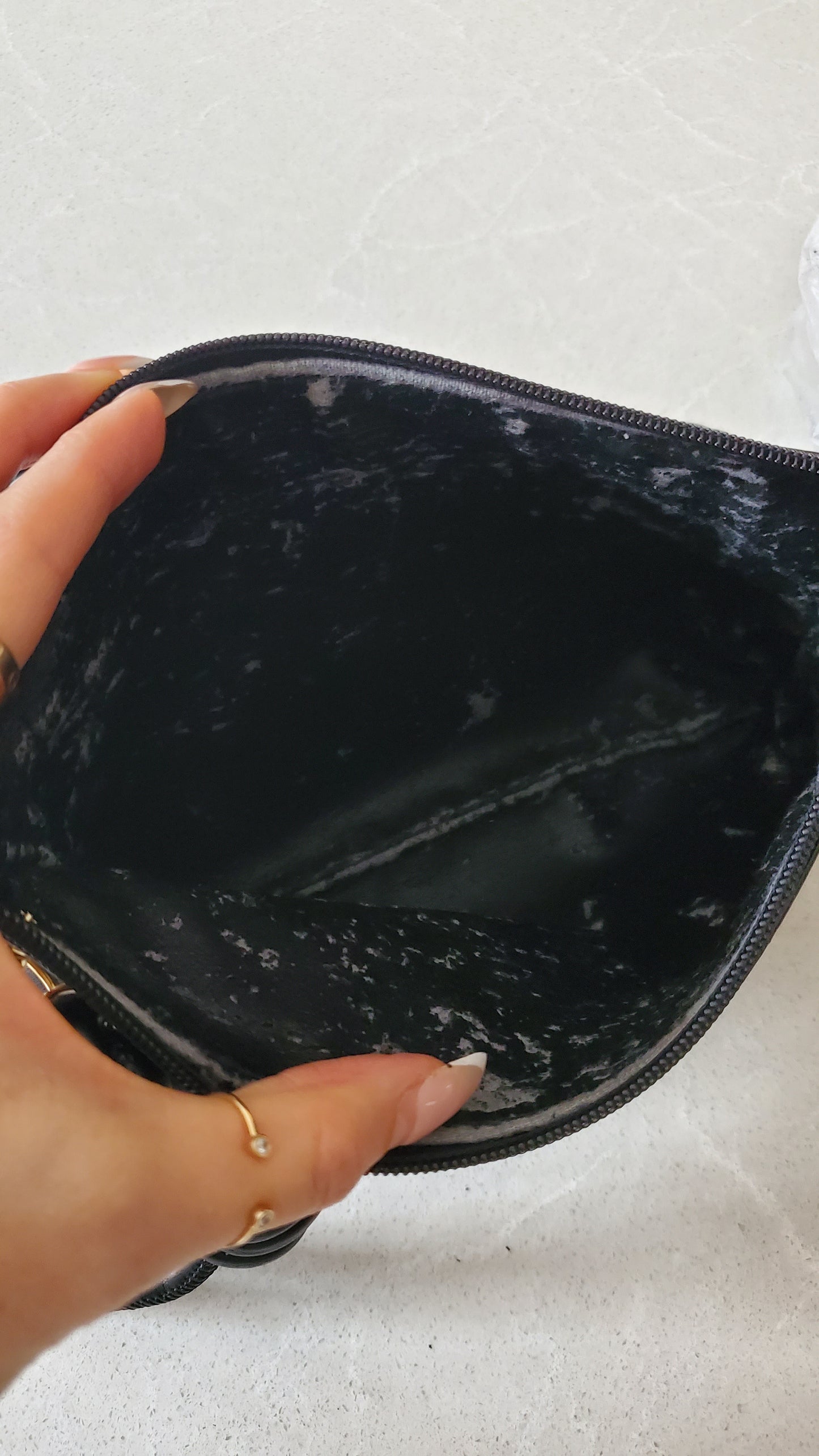 Authentic Vintage Loewe Upcycle Black Leather Perfect Size Pouch with Strap