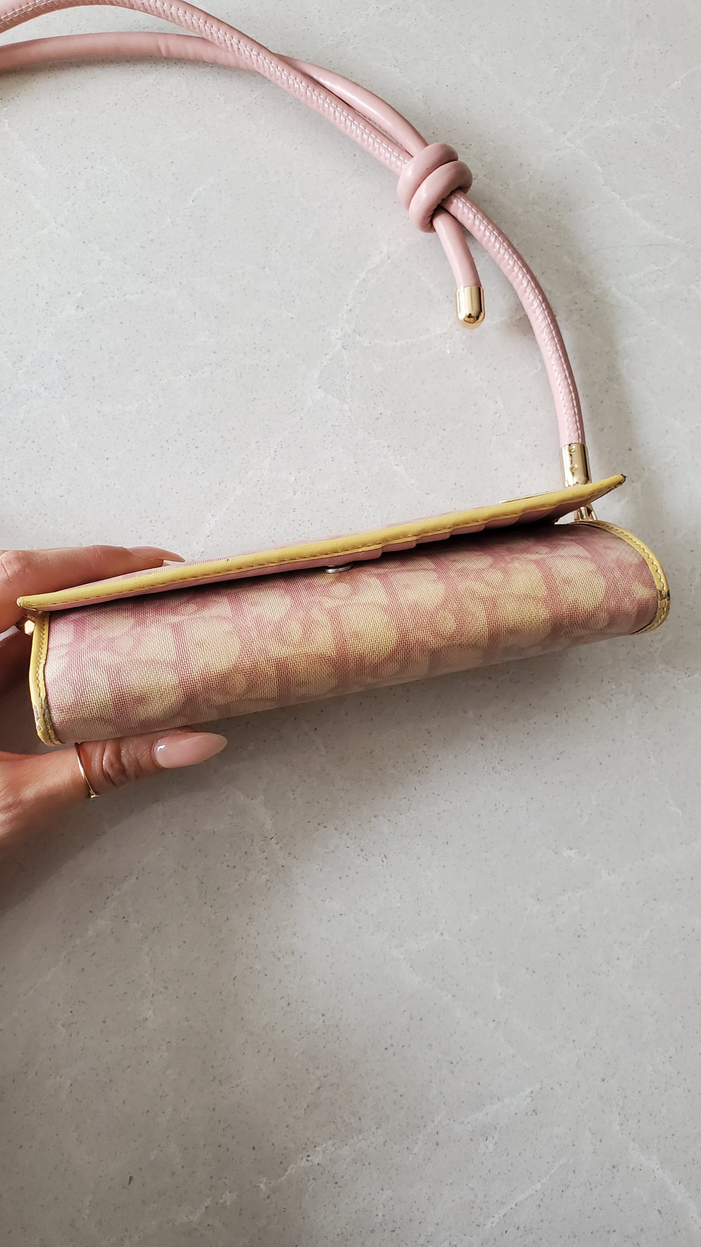 Authentic Vintage Dior Upcycle Pink Wallet on Strap