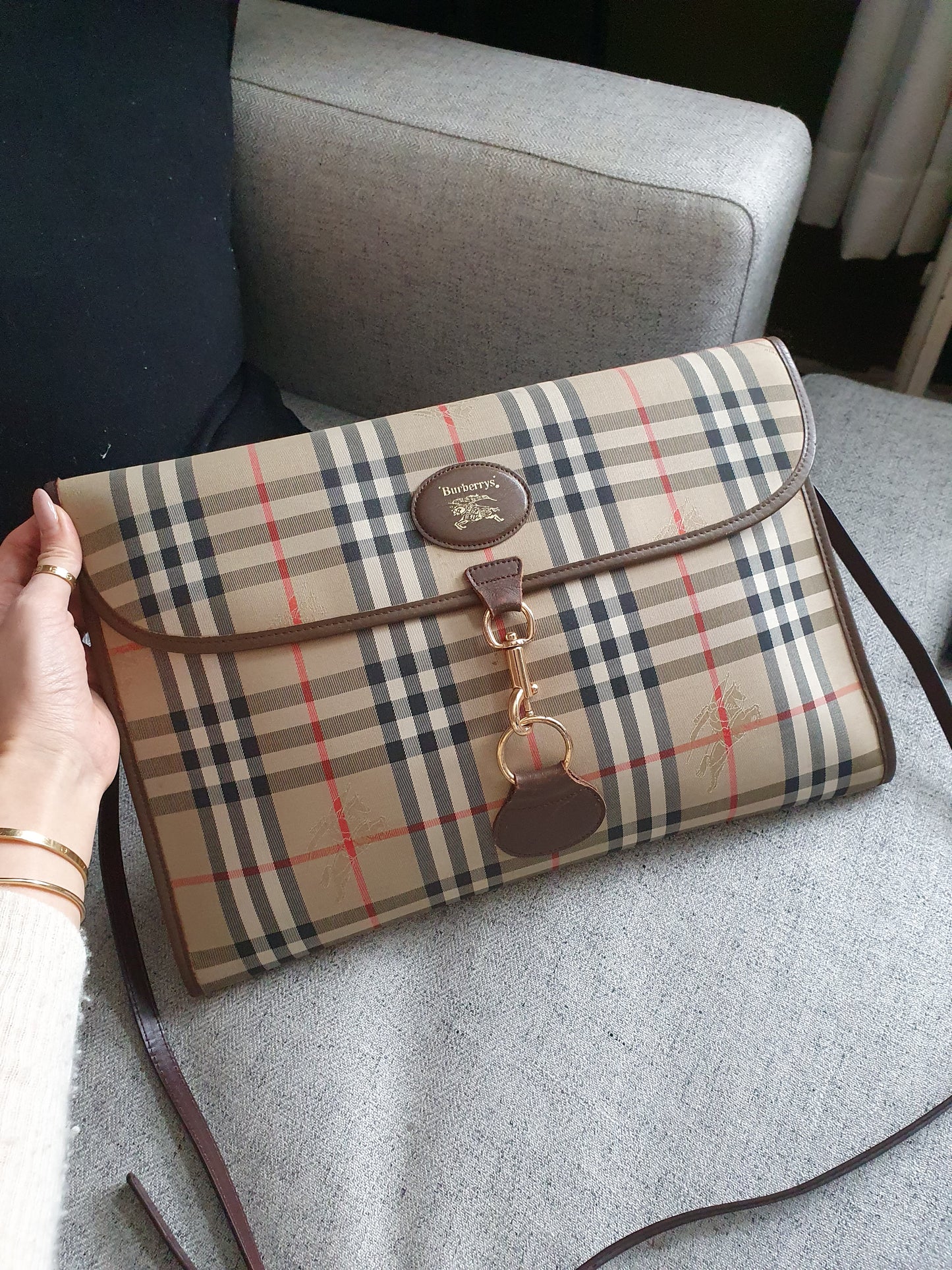 *New Drop* Authentic Burberry Upcycle Large (Brown) Purse on Strap