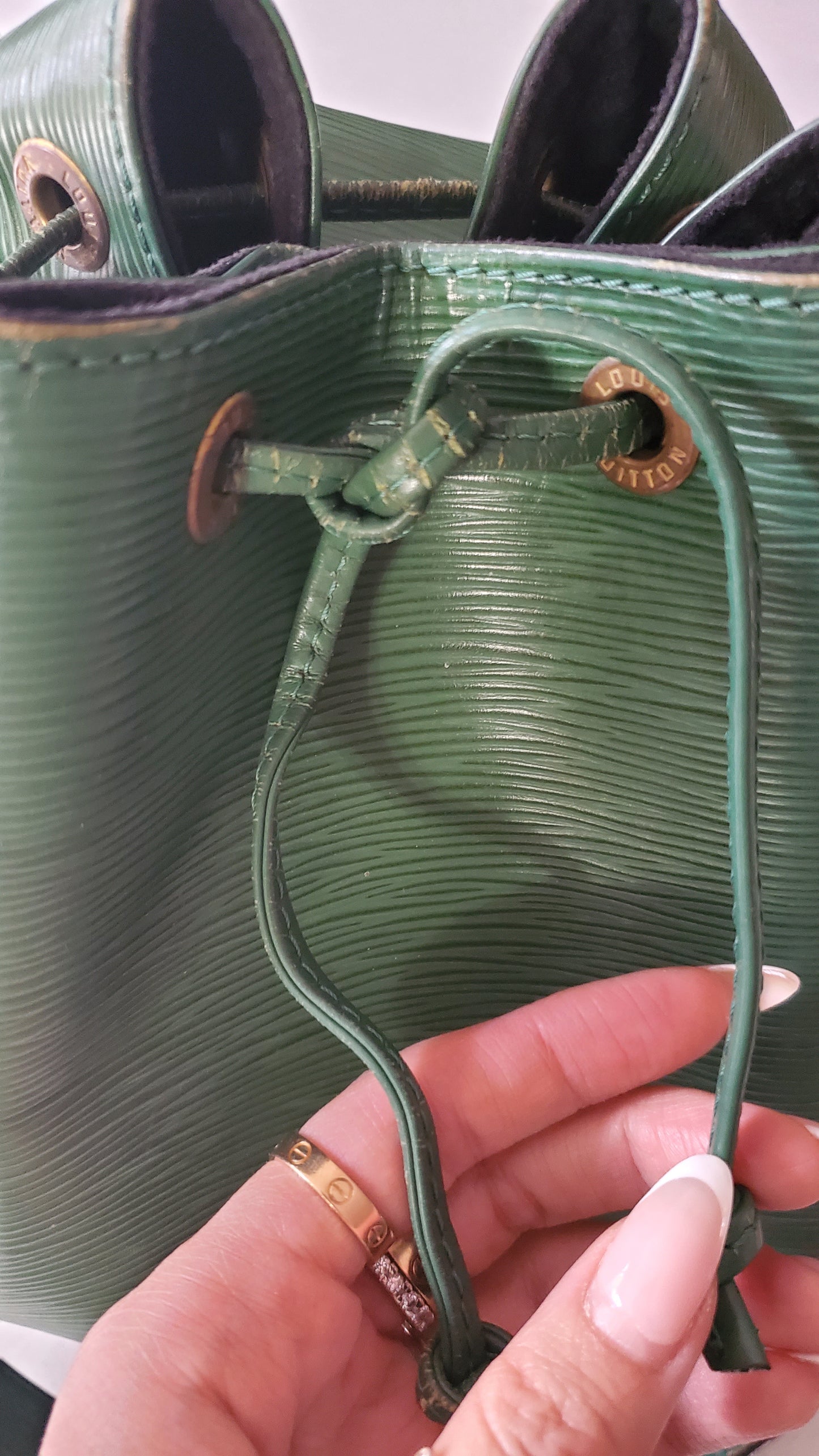 Authentic Vintage Louis Vuitton Green Epi Bucket Bag