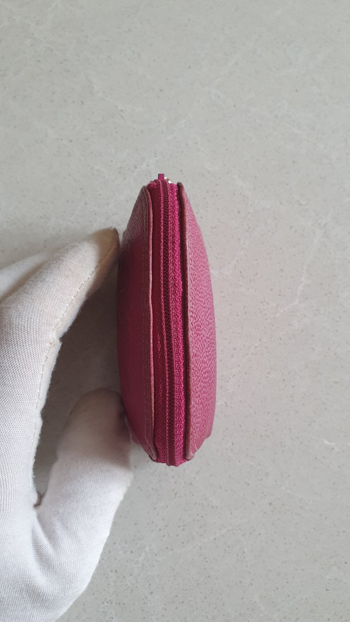 Authentic Chanel Fuchsia Caviar Leather Mini Pouch