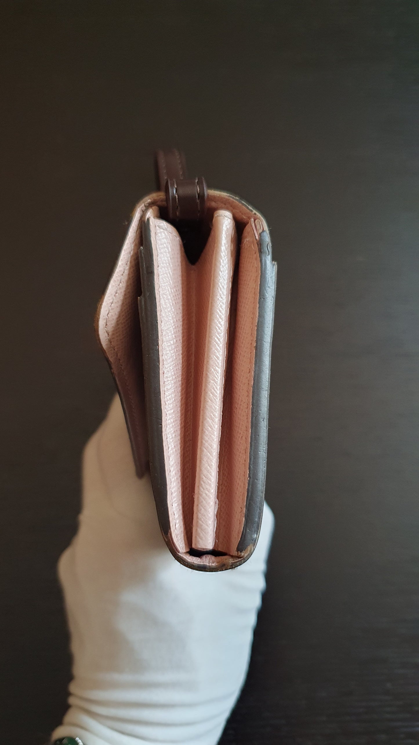 Authentic Louis Vuitton Upcycle Brown Damier Wallet with Single Handle