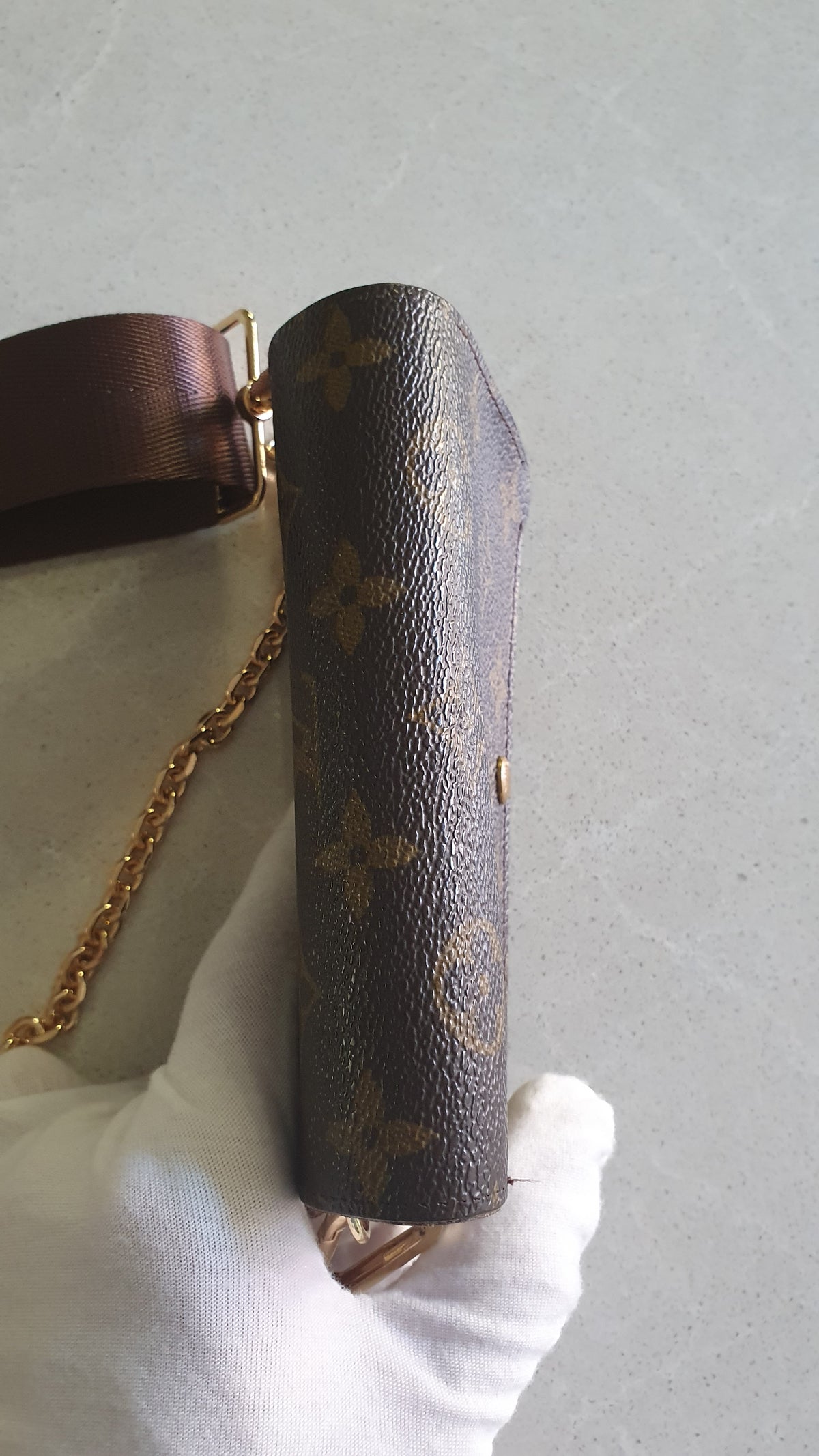 Authentic Vintage Louis Vuitton Upcycle Small Wallet with Strap and Chain