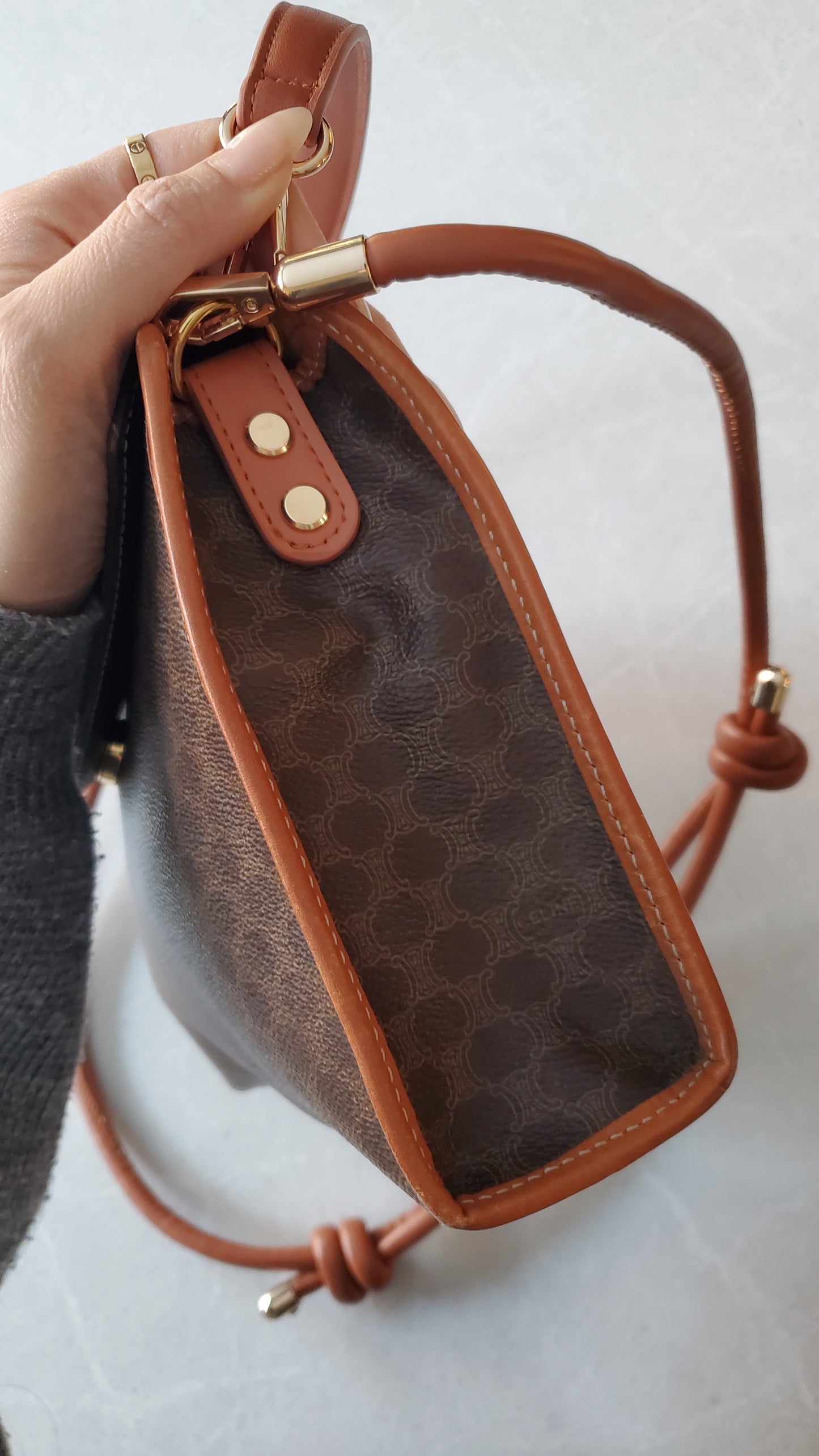 Authentic Vintage Celine (Brown) Upcycle Purse with Straps