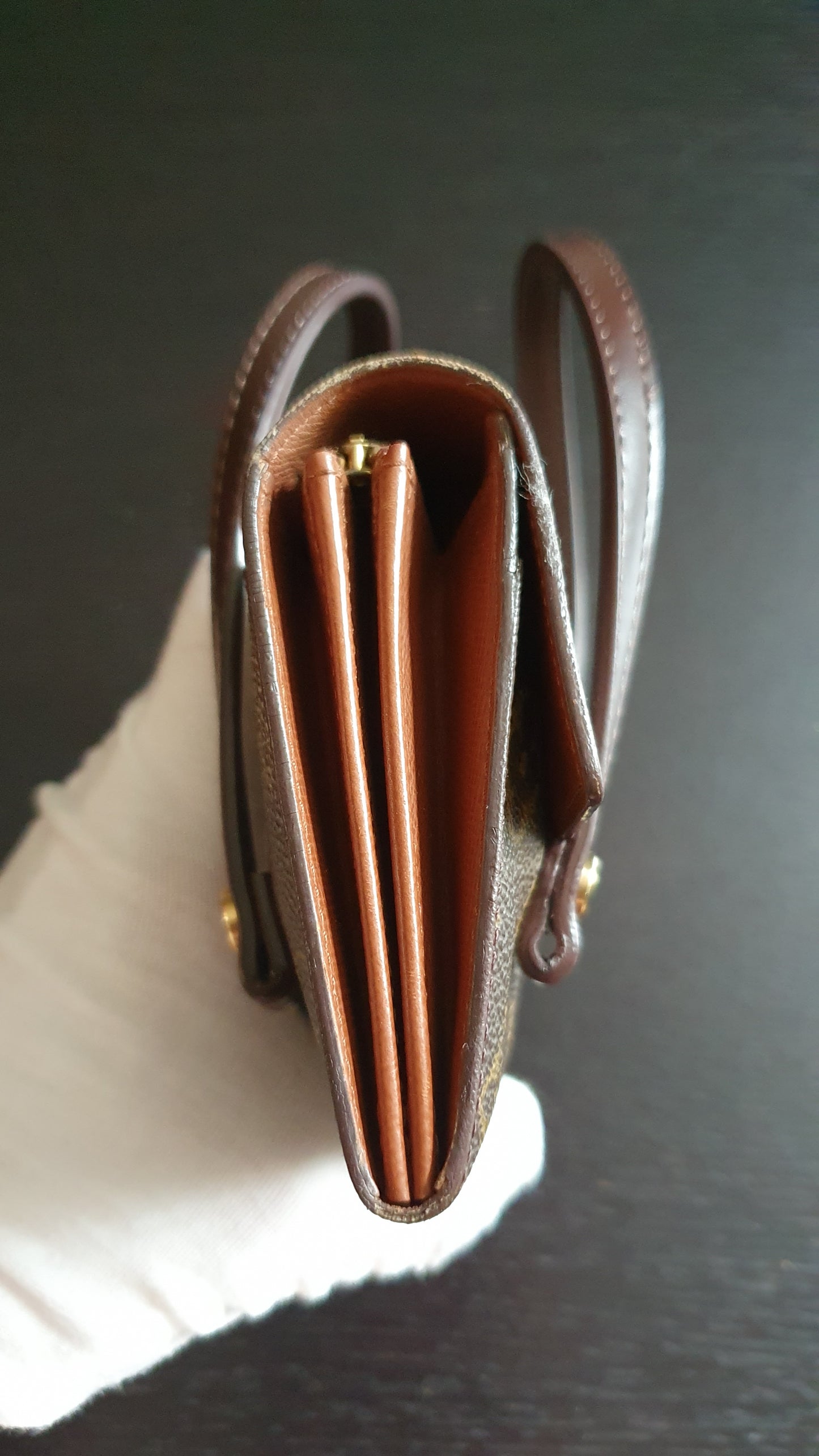 Authentic Vintage Louis Vuitton Upcycle Brown Monogram Wallet with Two Handles