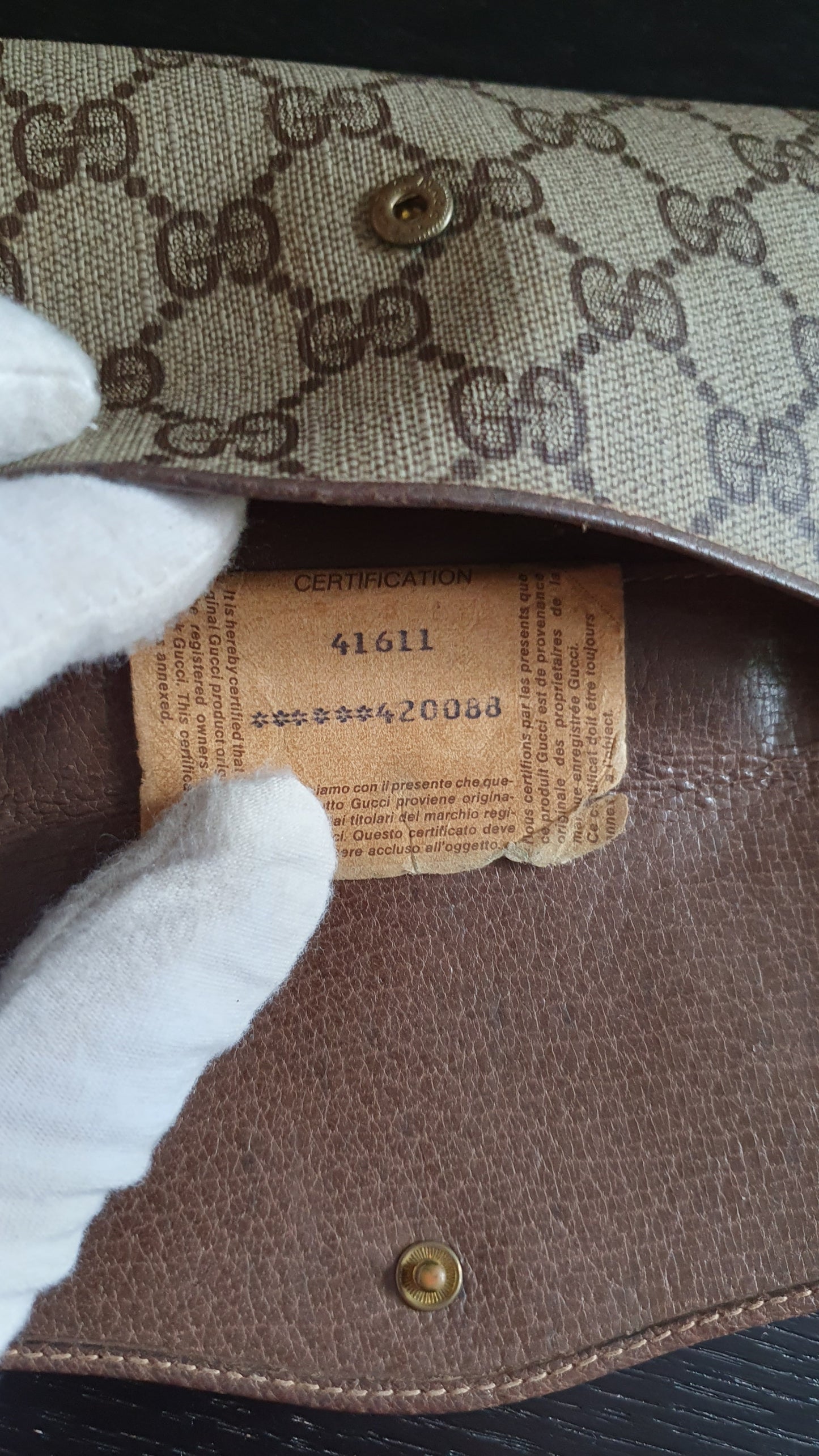 Authentic Vintage Gucci Upcycle Brown Wallet with Single Handle