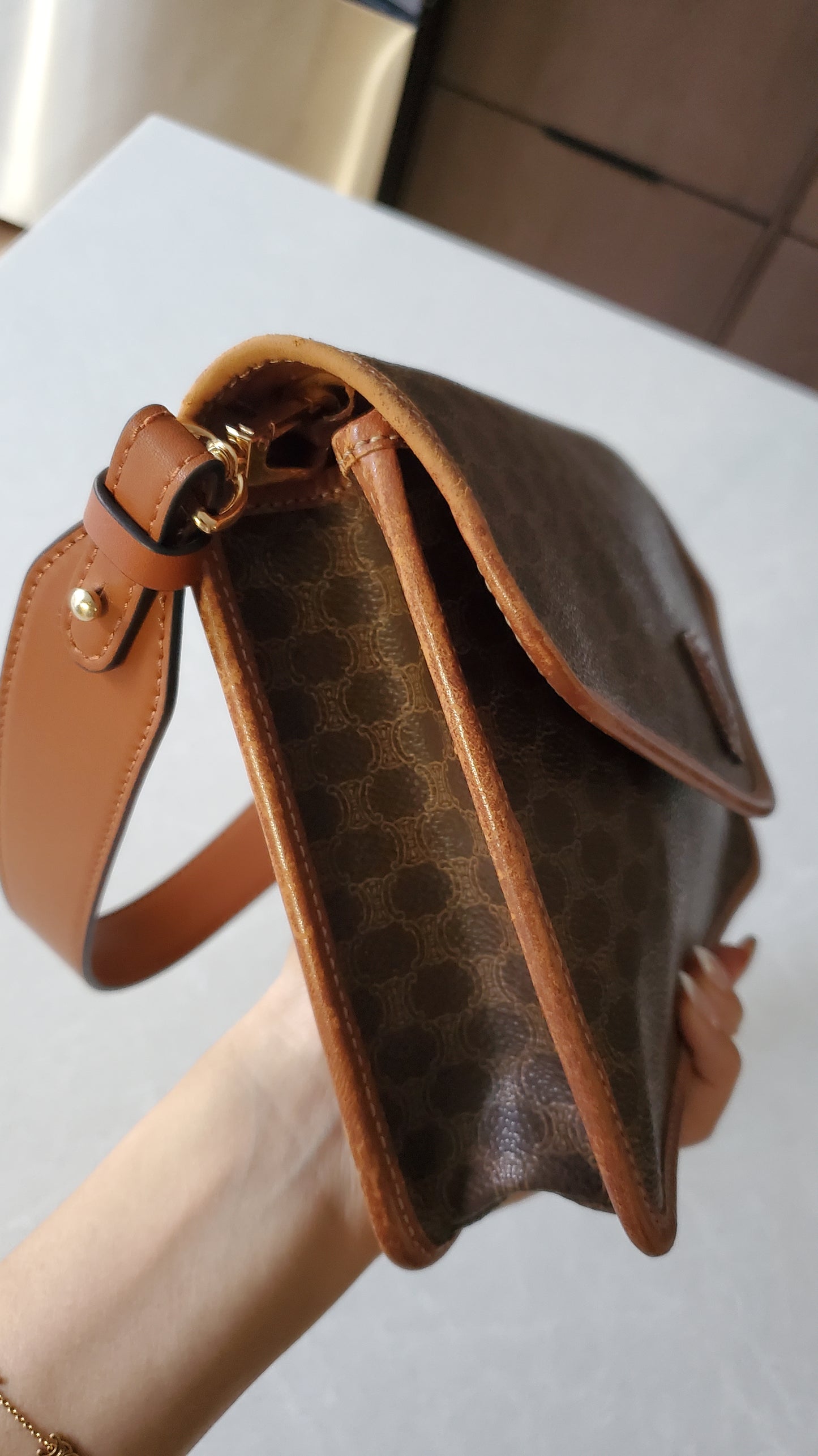 Authentic Vintage Celine Versatile Shoulder/ Crossbody Brown Purse