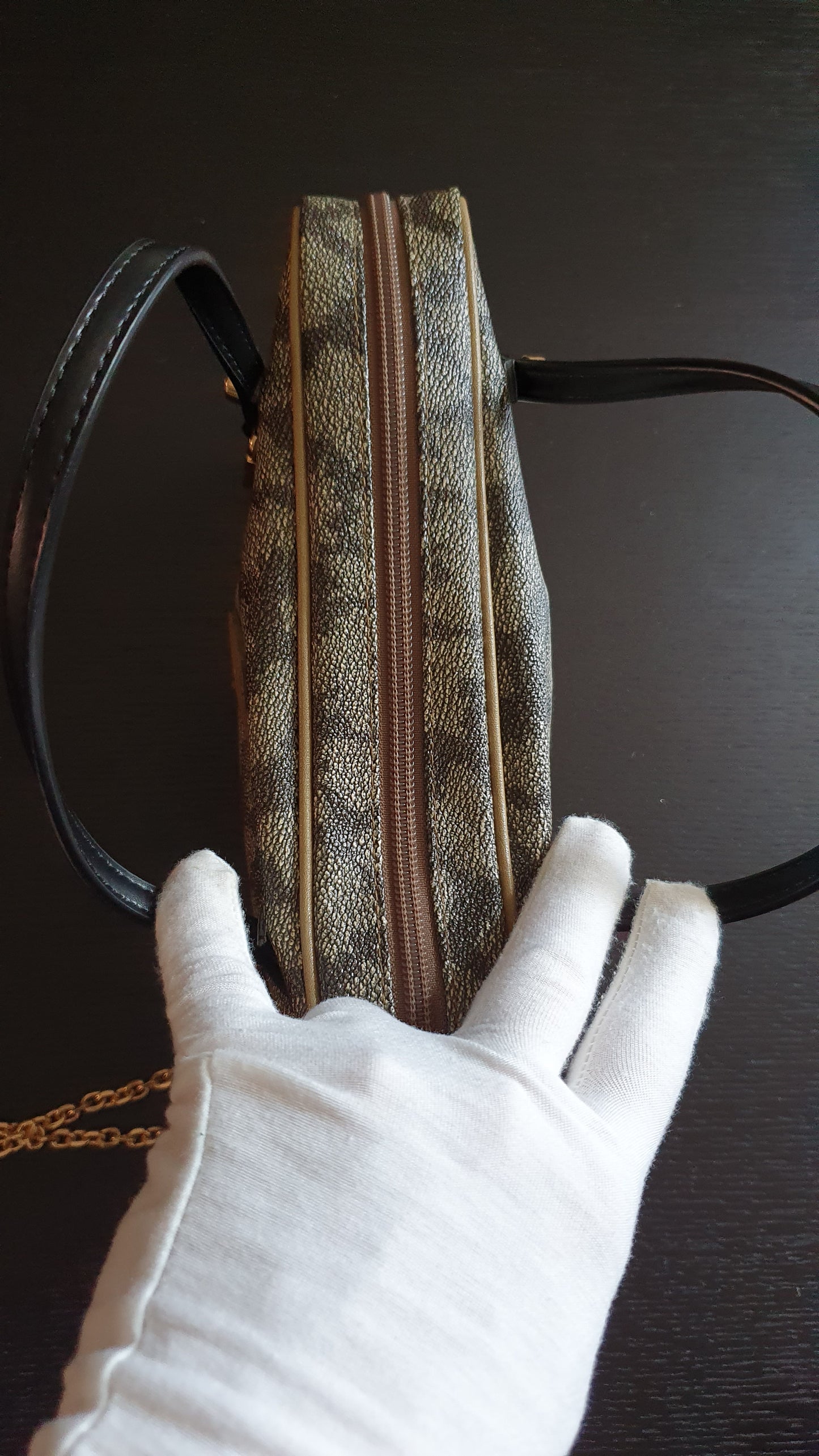 Authentic Vintage YSL Yves Saint Laurent Upcycle Print Purse with Handle Straps & Chain