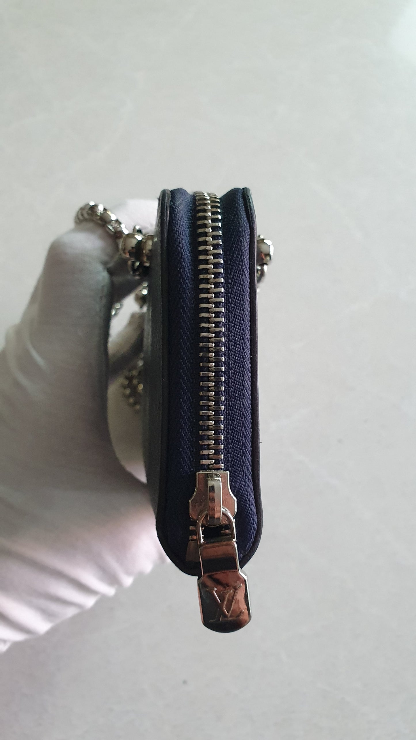 Authentic Louis Vuitton Upcycle Zip Wallet with Shoulder Chains