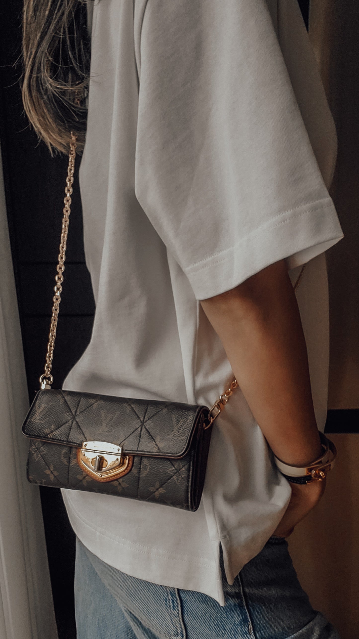 Authentic Louis Vuitton (2011) Upcycle Wallet on Chain & Strap