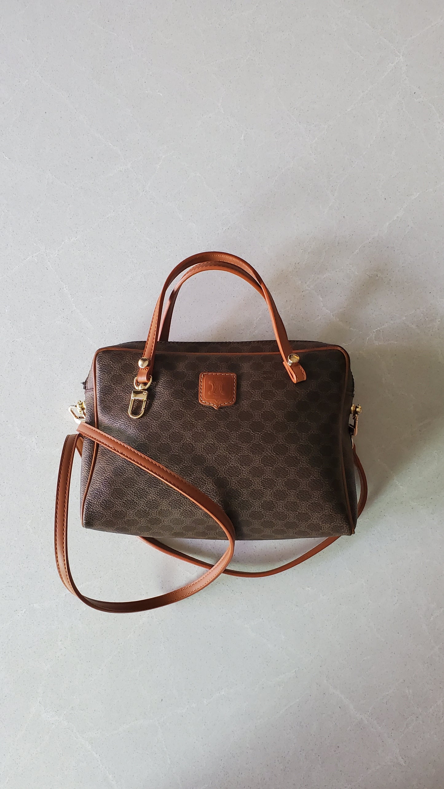 Authentic Vintage Celine Brown Upcycle Purse with Straps
