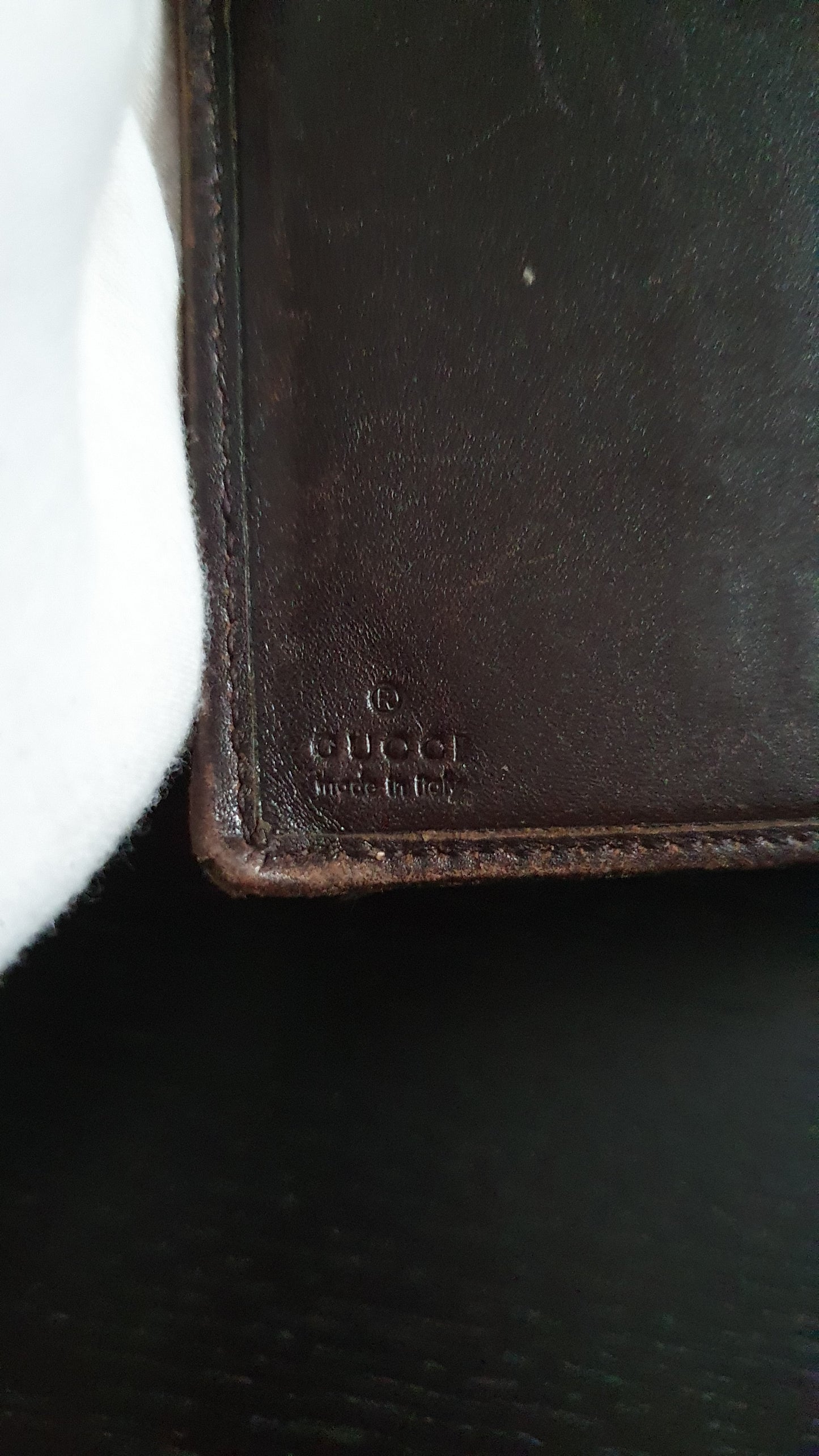 Authentic Gucci Upcycle Brown Wallet with Shoulder Strap