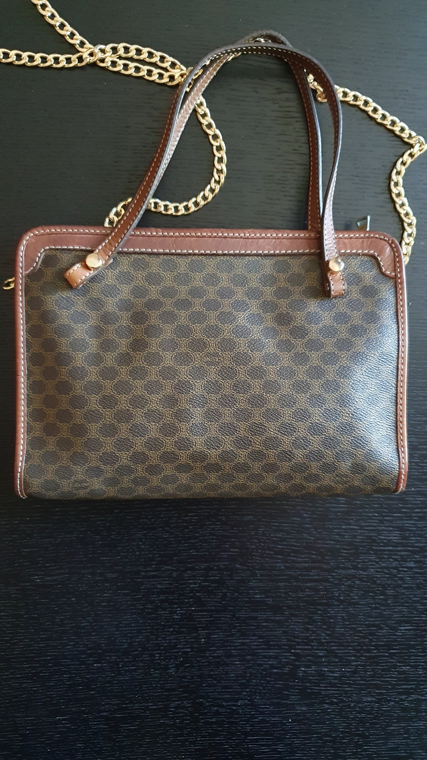 Authentic Vintage Celine Upcycle Purse (with Two Handle Straps)
