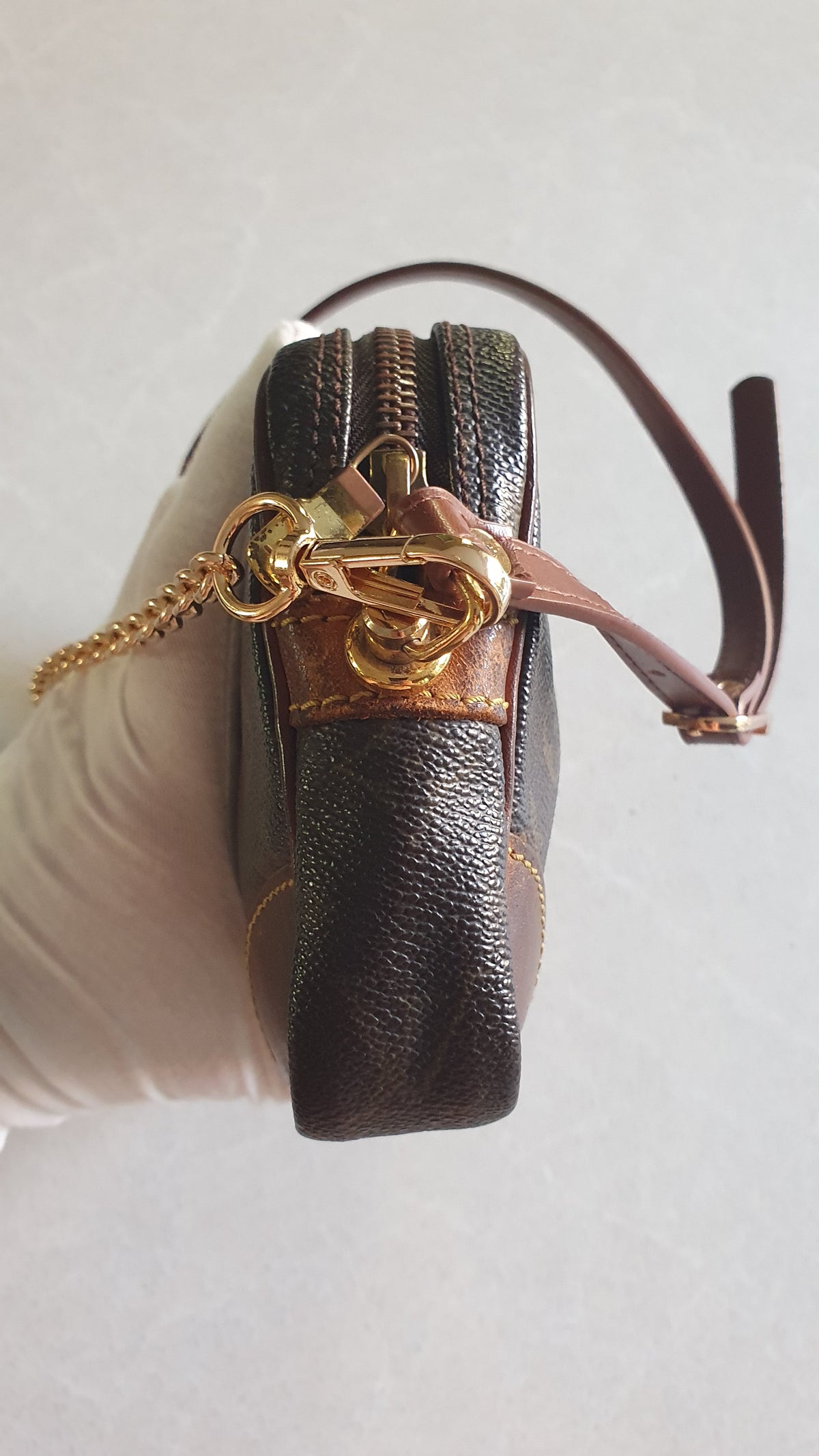 Authentic Vintage Louis Vuitton Upcycle Shoulder Purse with Strap & Chain