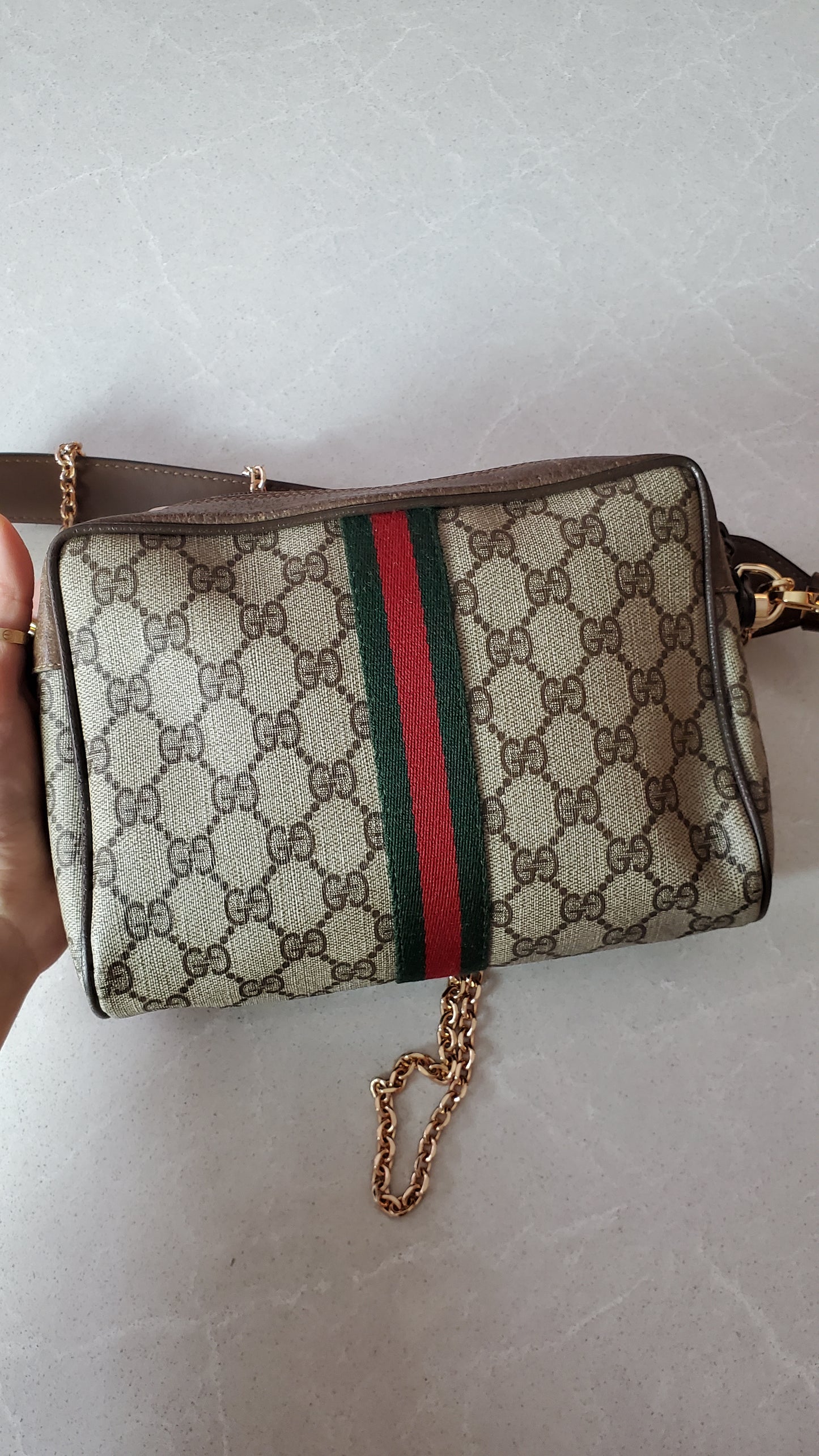 Authentic Vintage Gucci Upcycle Purse with Chain & Strap