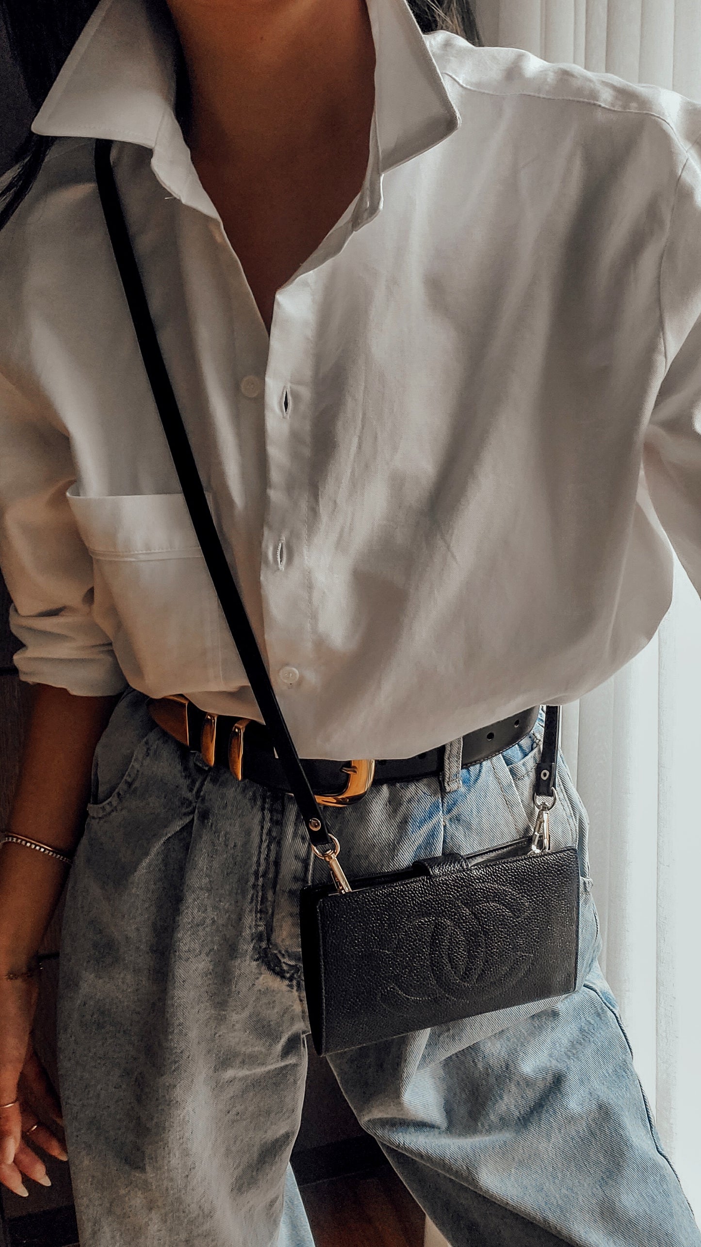 Authentic Vintage Chanel Caviar Upcycle Wallet on Chain & Strap