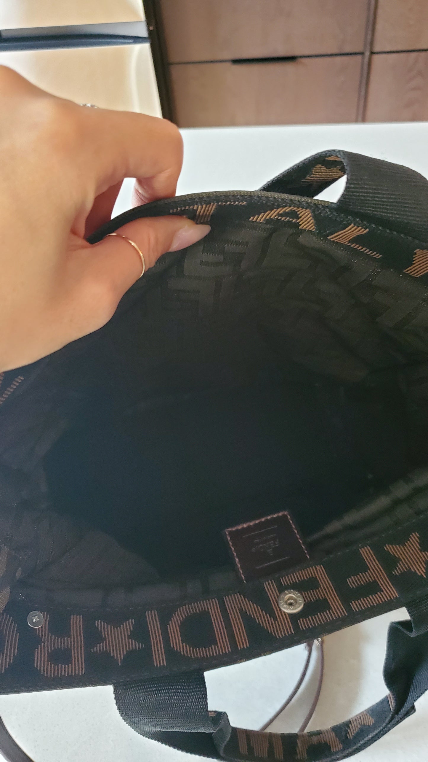 Authentic Fendi FF Large Tote Bag on Strap