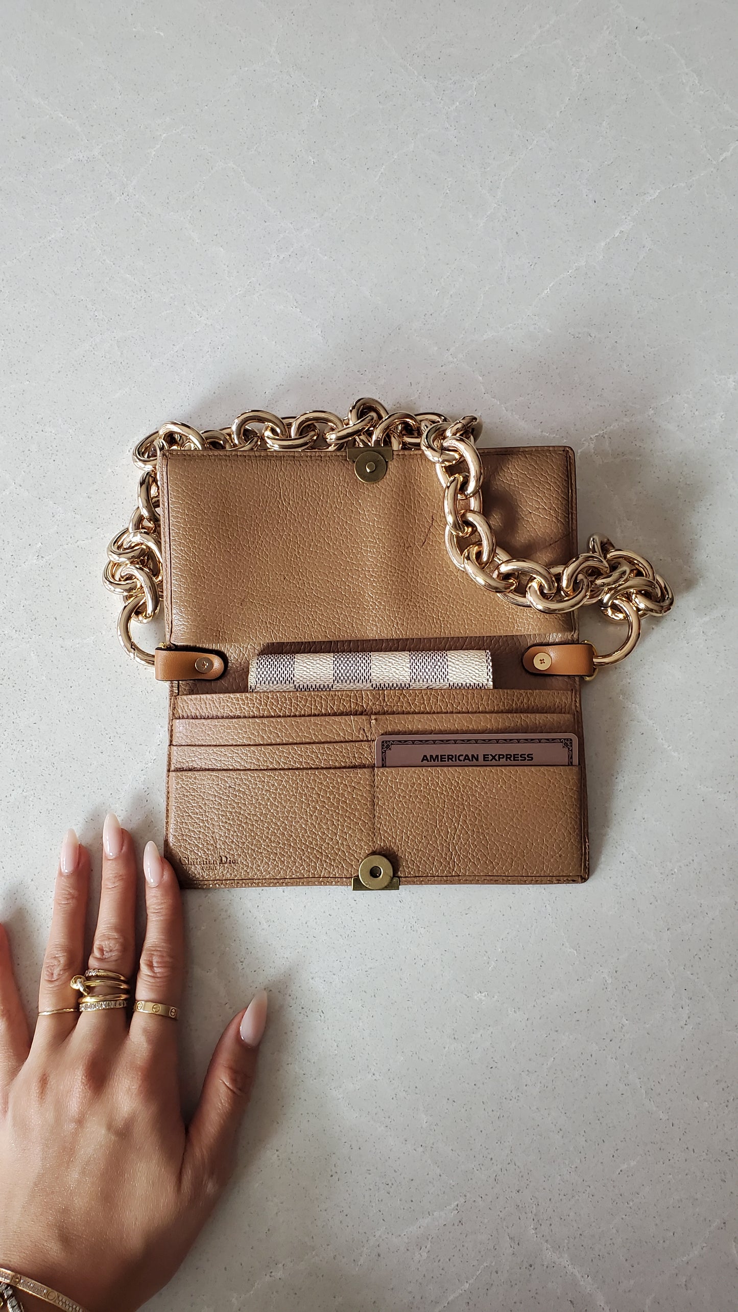 Authentic Vintage Dior Upcycle Wallet with Shoulder Chain