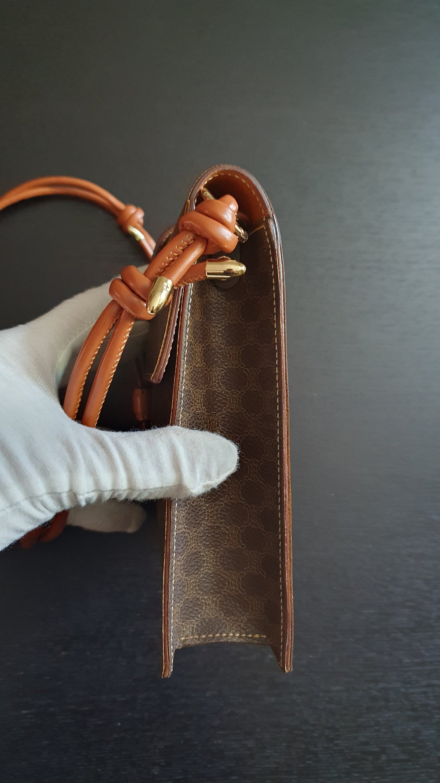 *Rare* Authentic Vintage Celine Upcycle Brown Versatile Purse with Strap