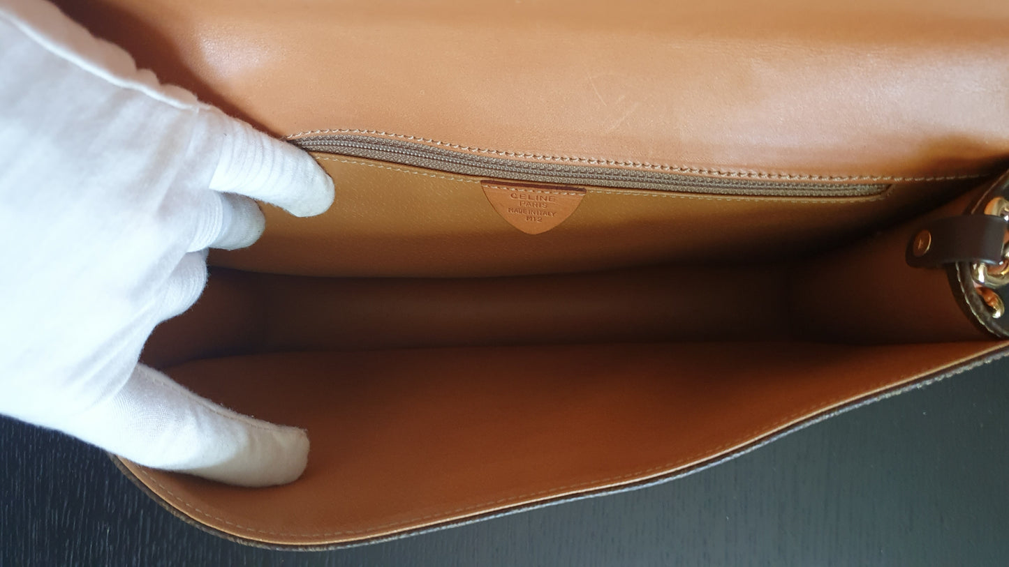 *Rare* Authentic Vintage Celine Upcycle Brown Versatile Purse with Strap