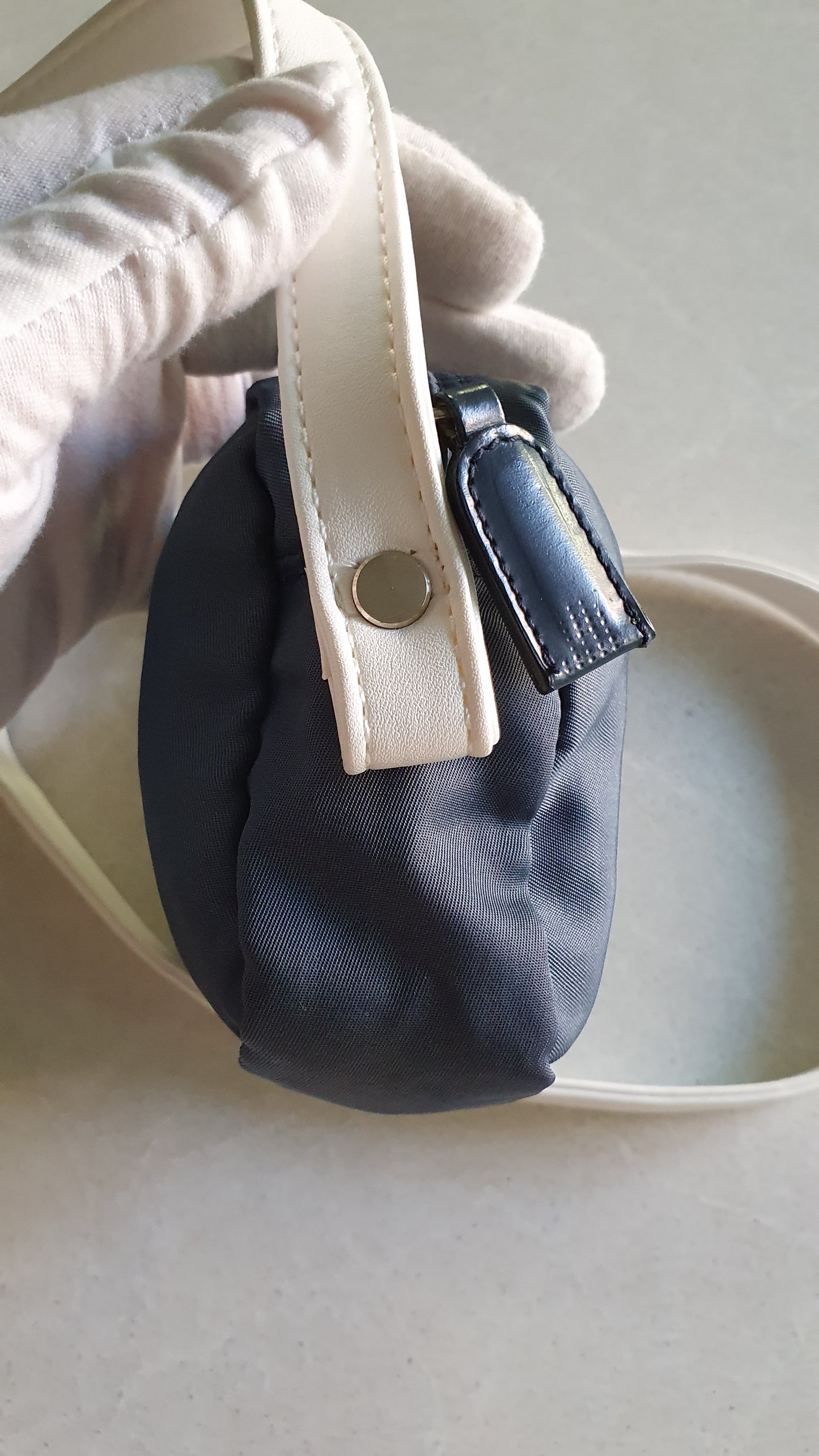 Authentic Prada Upcycle Blue Pouch with Strap