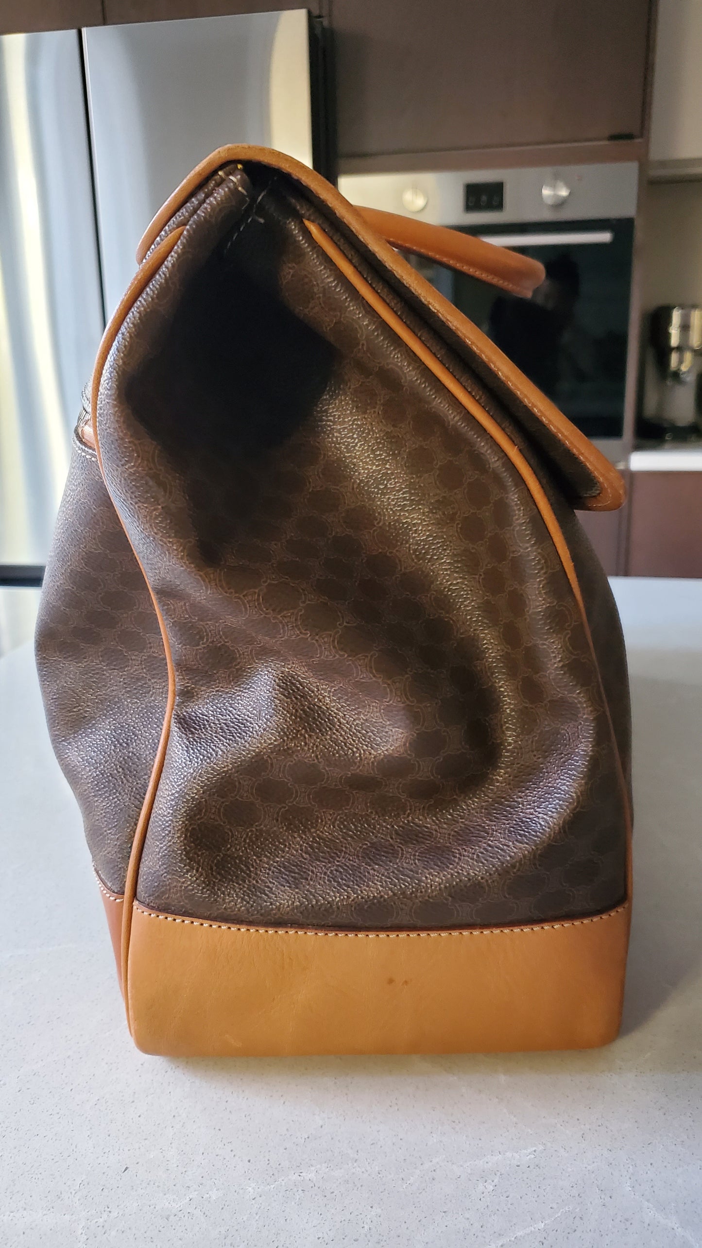 Authentic Vintage Celine XLarge Brown Travel Luggage