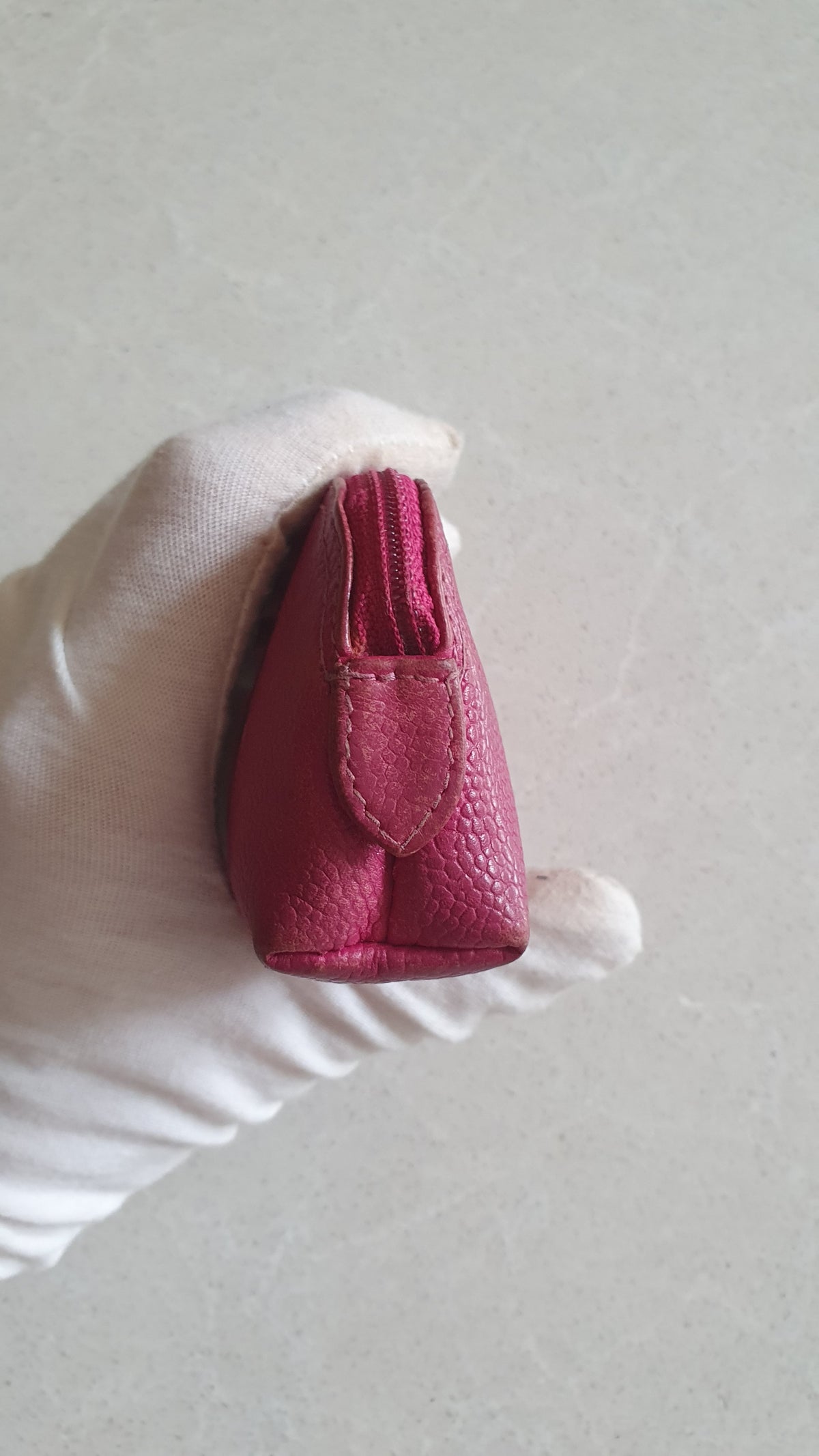 Authentic Chanel Fuchsia Caviar Leather Mini Pouch