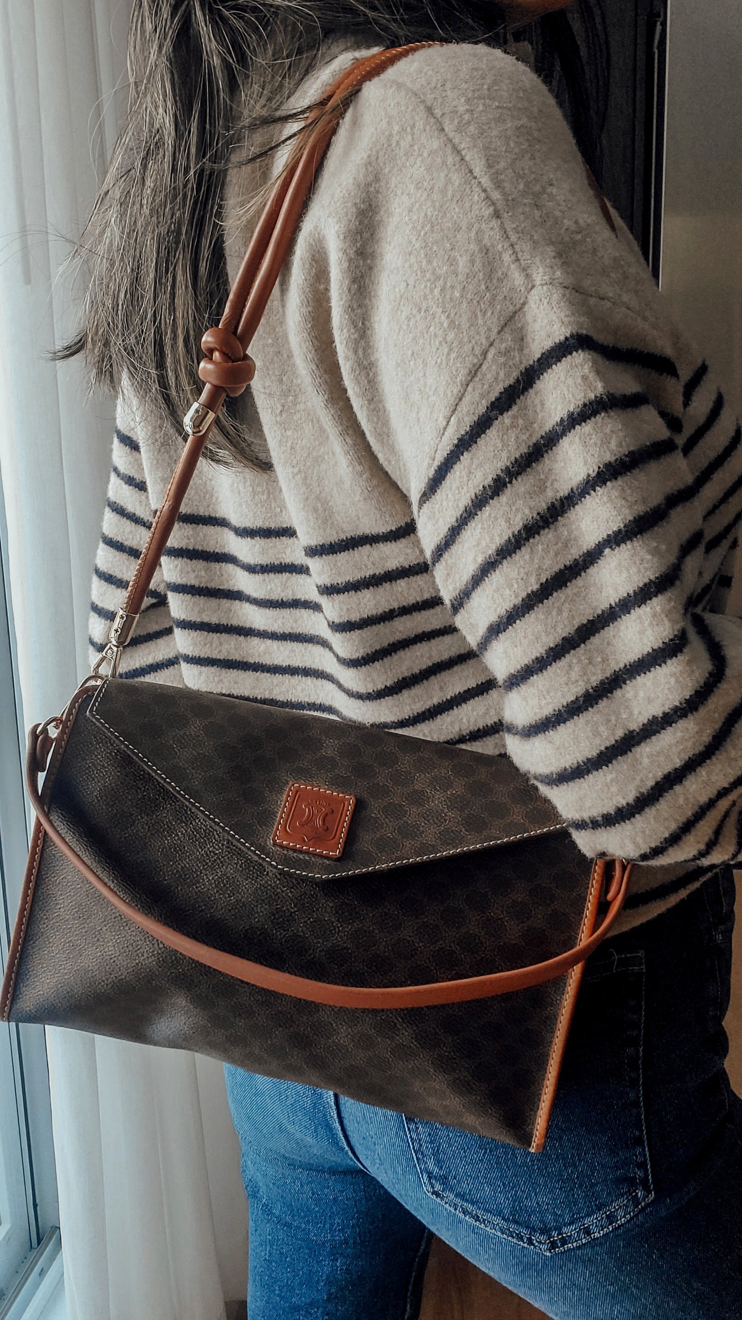 Authentic Vintage Celine (Brown) Upcycle Purse with Straps