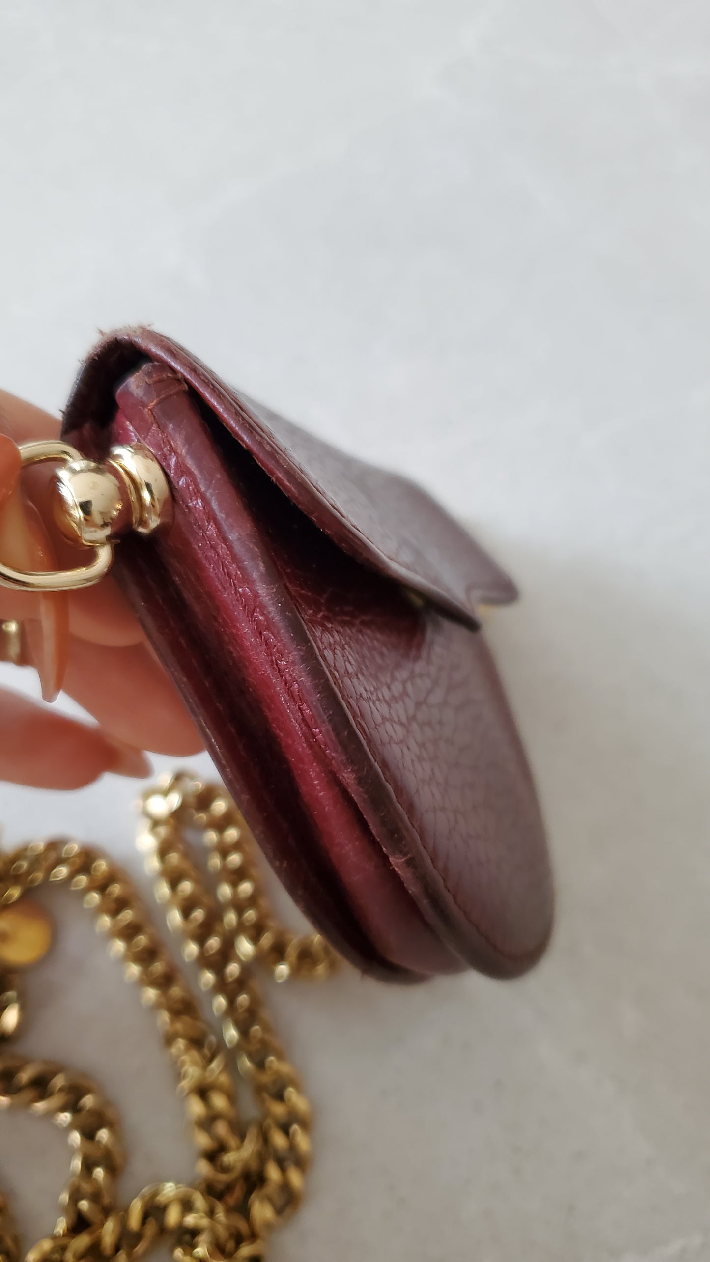 Authentic Vintage Cartier (1/2) Upcycle Mini Pouch on Chain