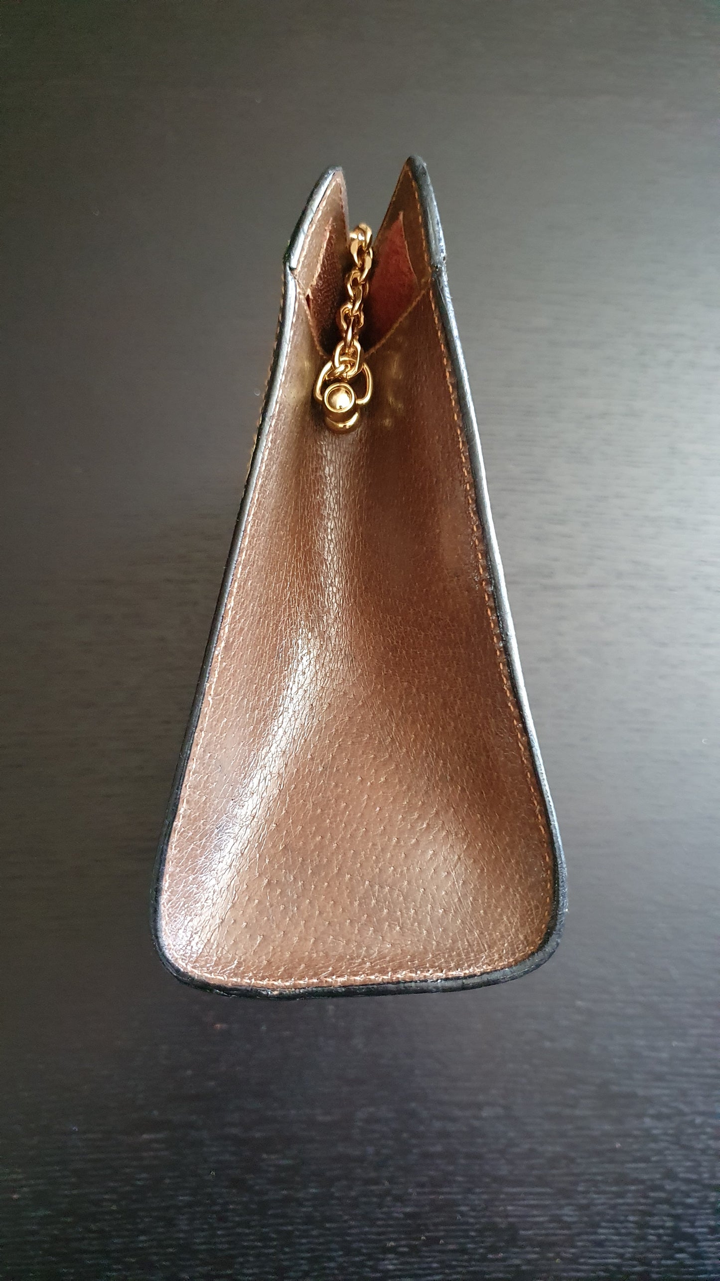 Authentic Vintage Gucci Brown Purse with Chain (with velcro closing)