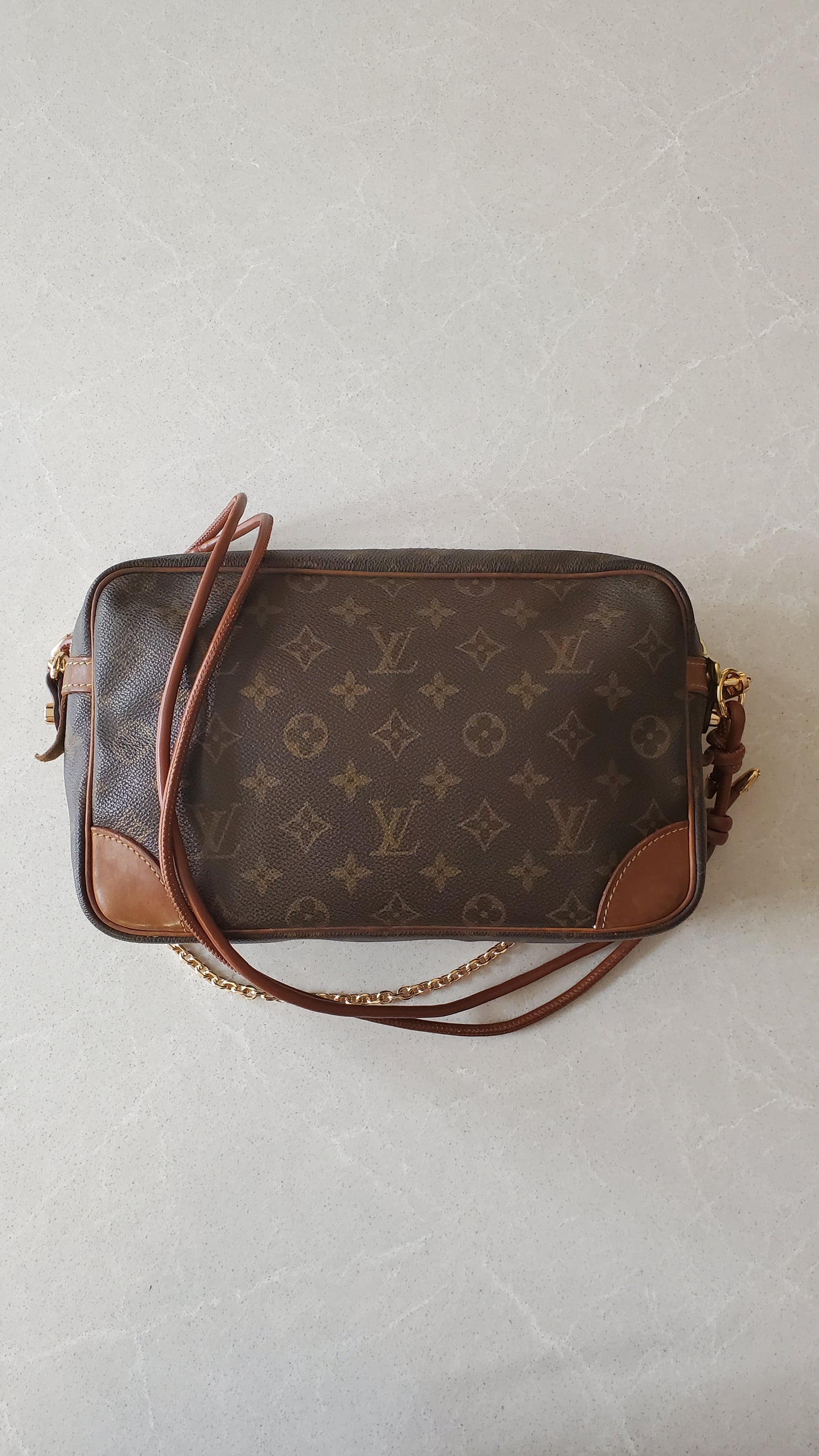 Authentic Vintage Louis Vuitton Upcycle Purse with Strap & Chain