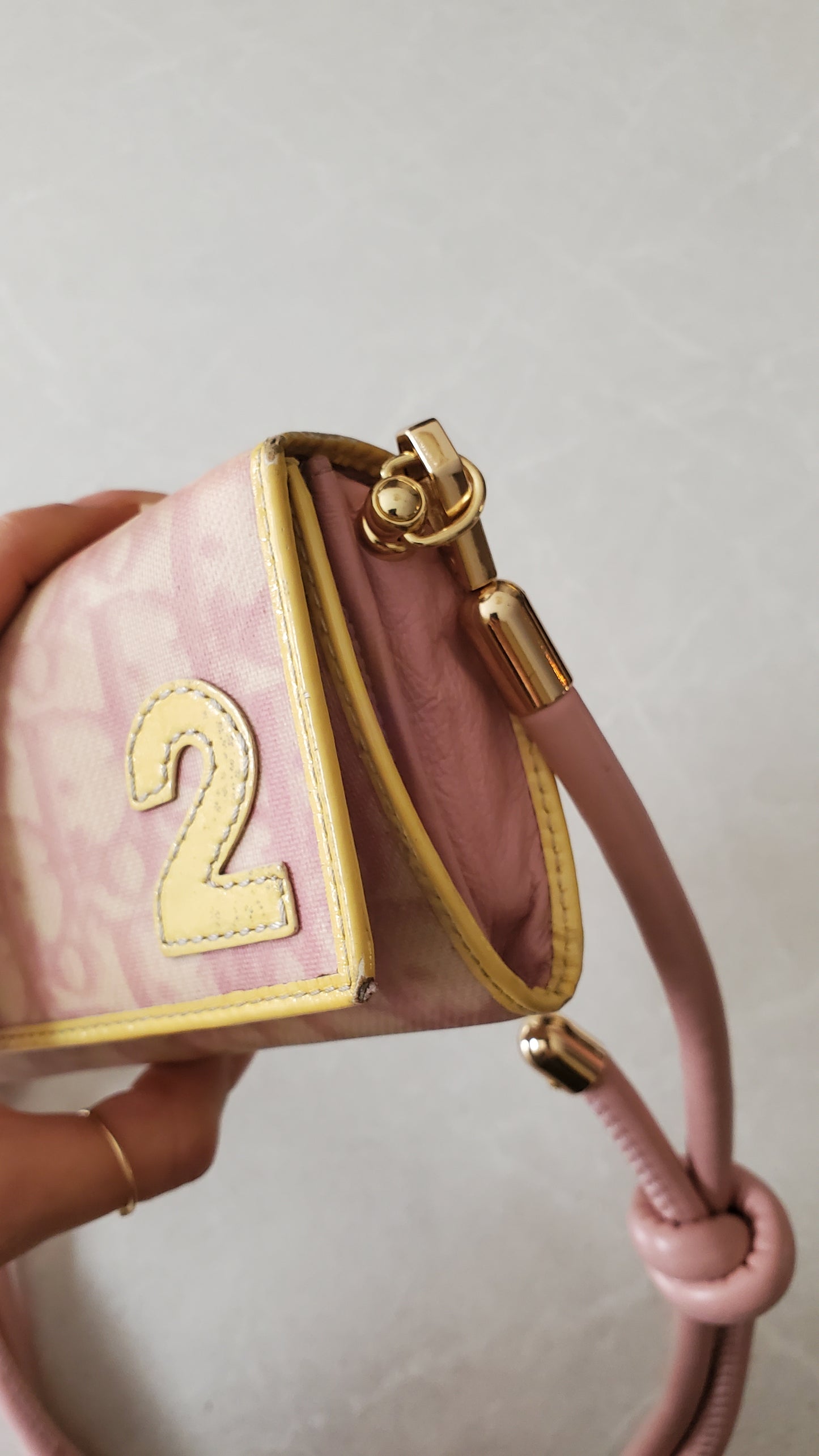 Authentic Vintage Dior Upcycle Pink Wallet on Strap