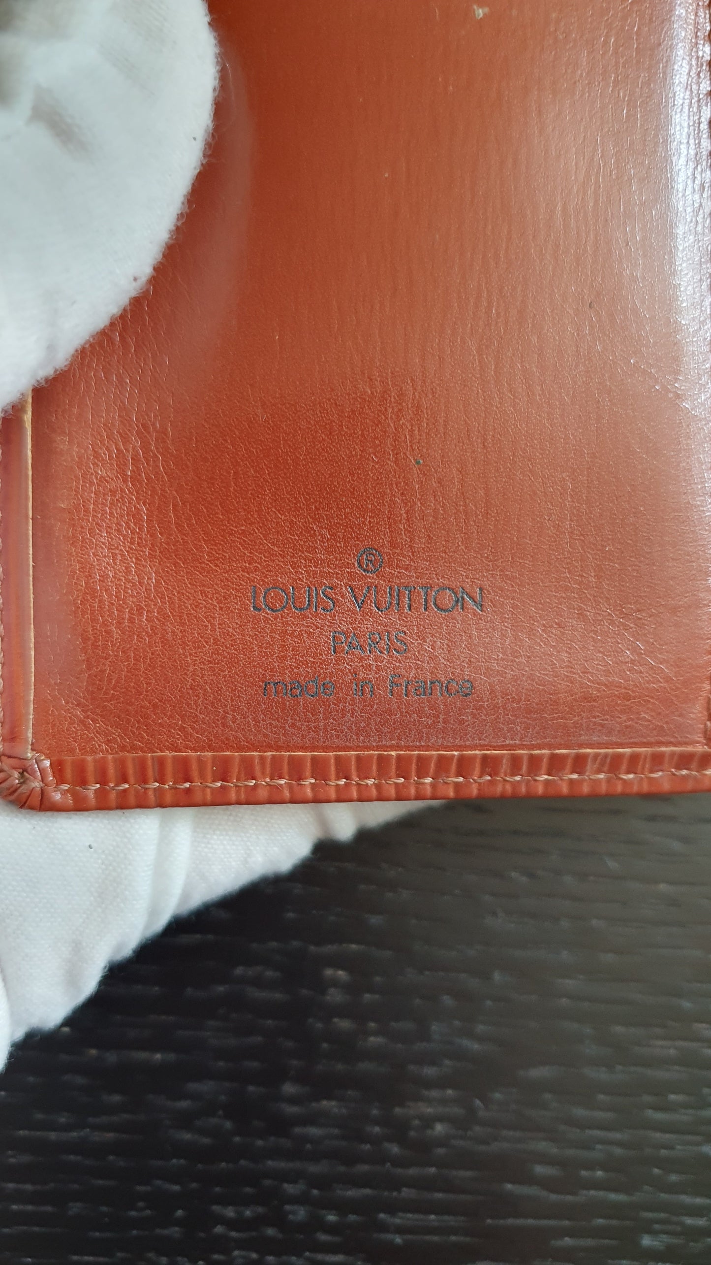 Authentic Louis Vuitton Upcycle Small Compact Epi Wallet with Strap and Chain