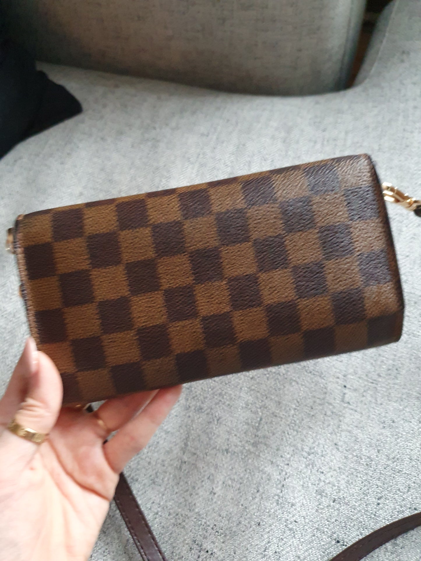 *New Drop* Authentic Louis Vuitton Brown Ebene Upcycle (Open) Wallet on Strap