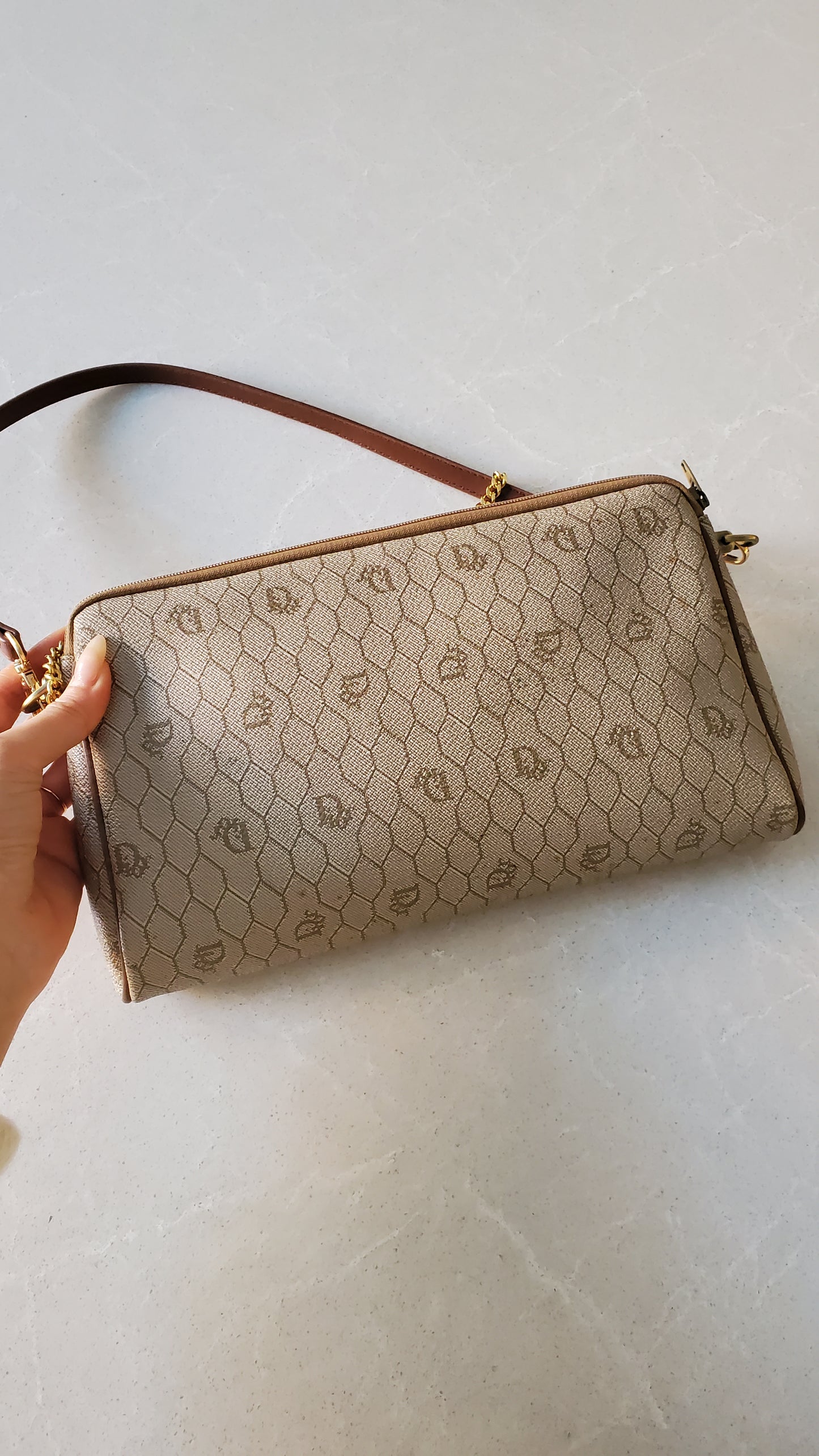 Authentic Vintage Dior Upcycle Purse with Strap & Chain