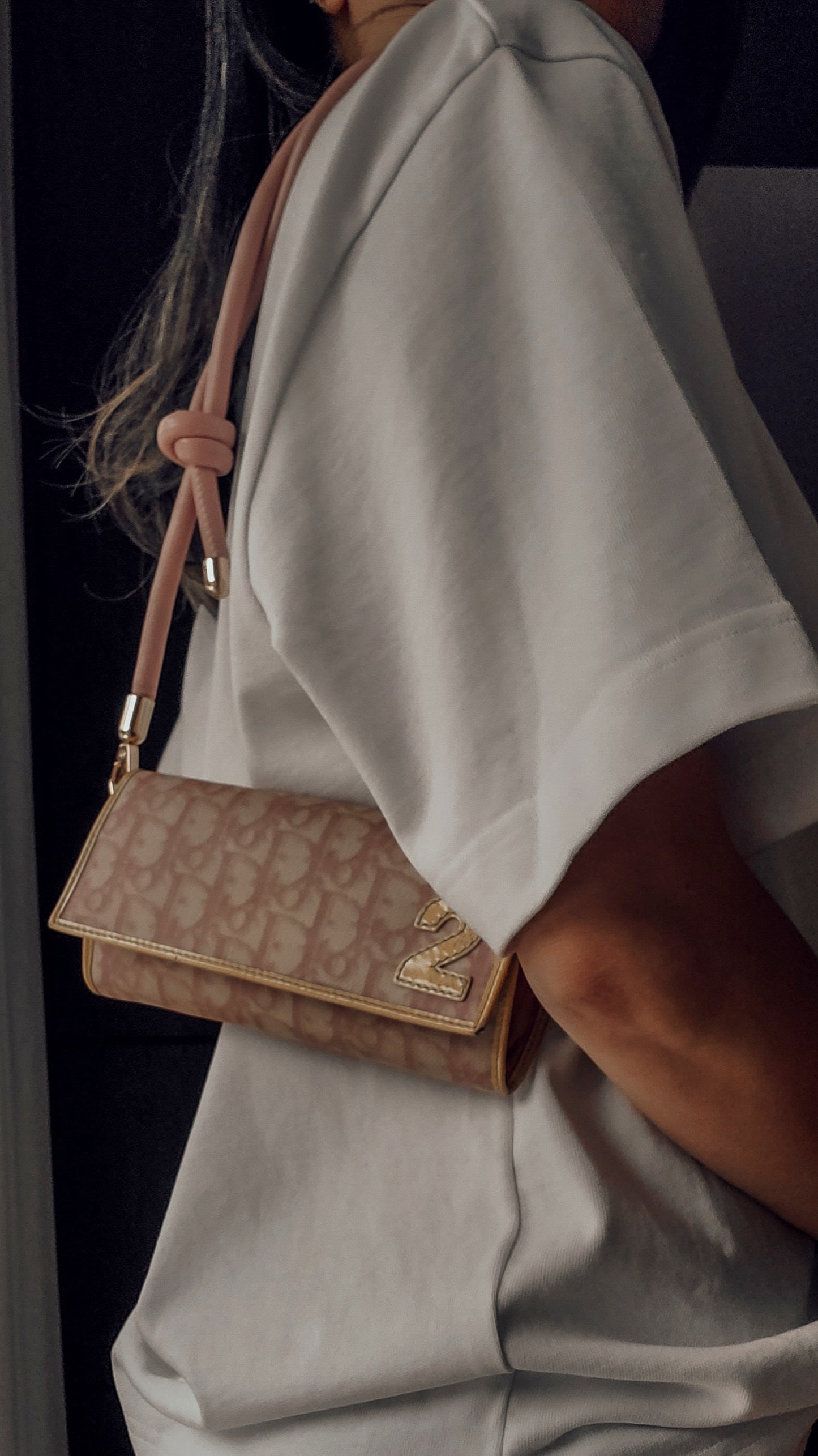 Authentic Vintage Dior Upcycle Pink Wallet on Strap