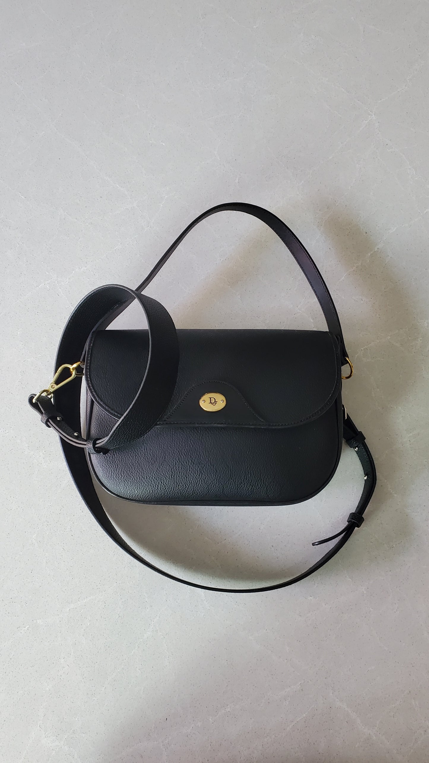 Authentic Vintage Dior Upcycle Black Purse with Chain & Strap