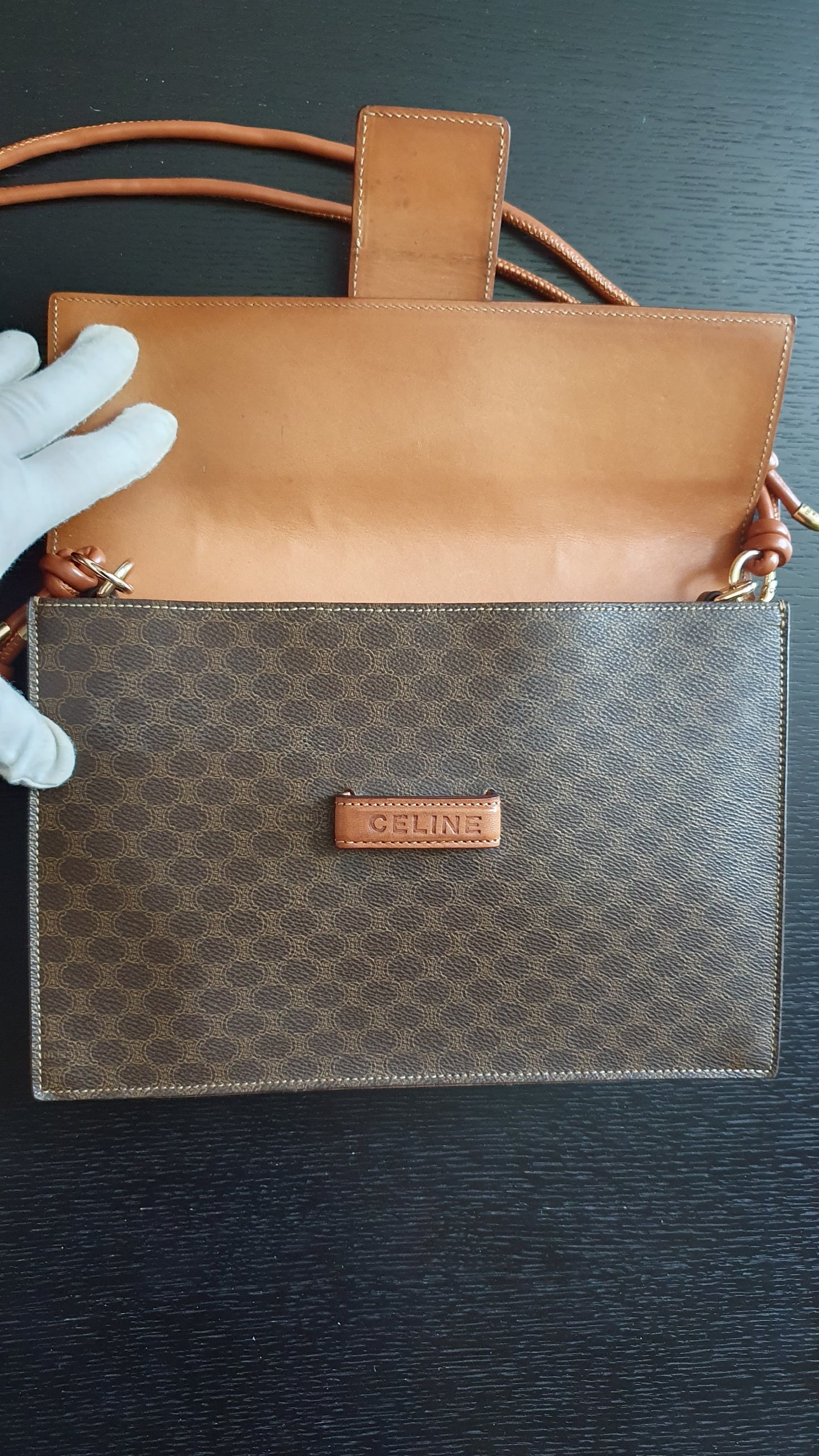 *Rare* Authentic Vintage Celine Upcycle Brown Versatile Purse with Strap