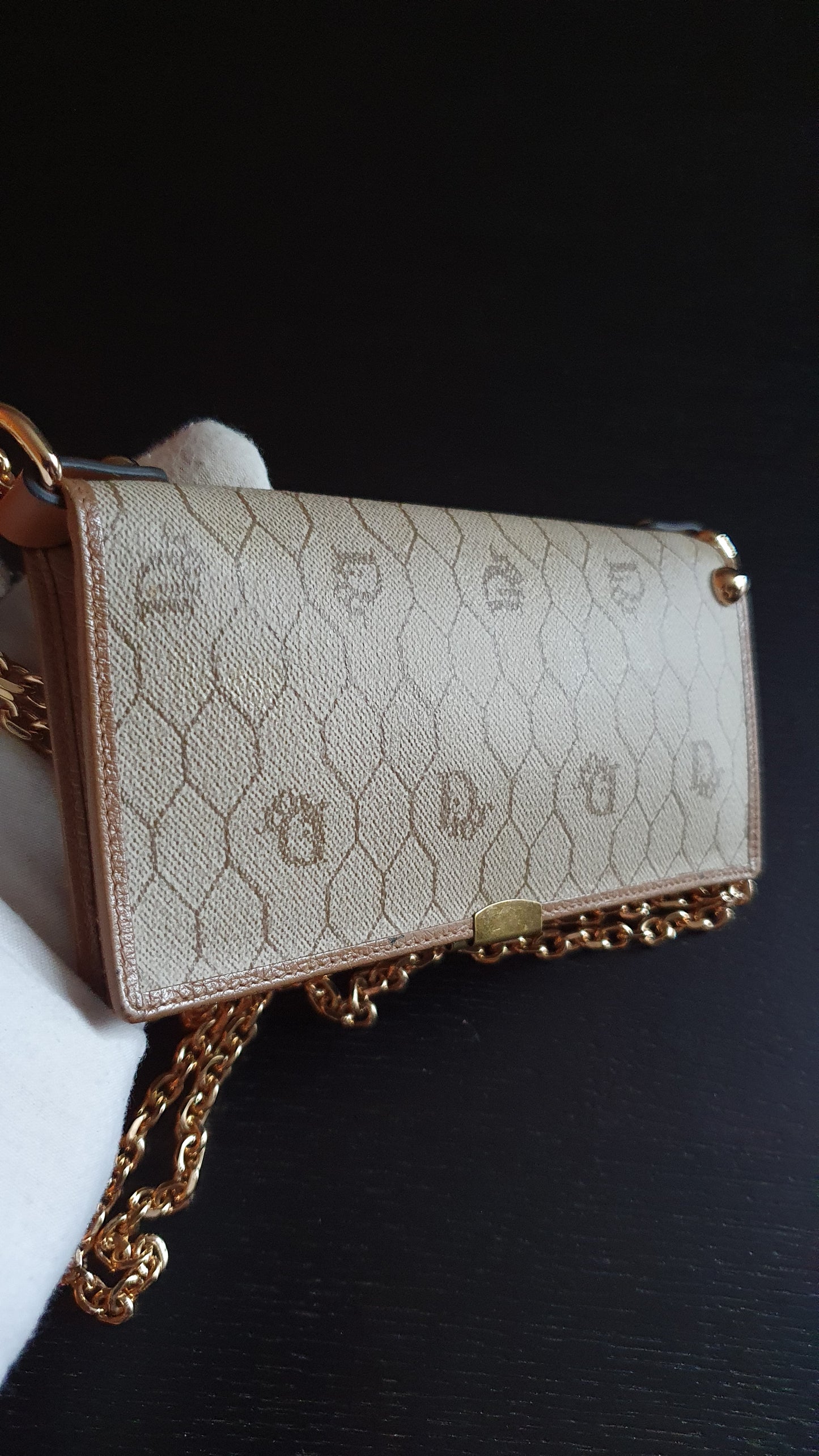 Authentic Vintage Dior Upcycle Wallet with Versatile Chain